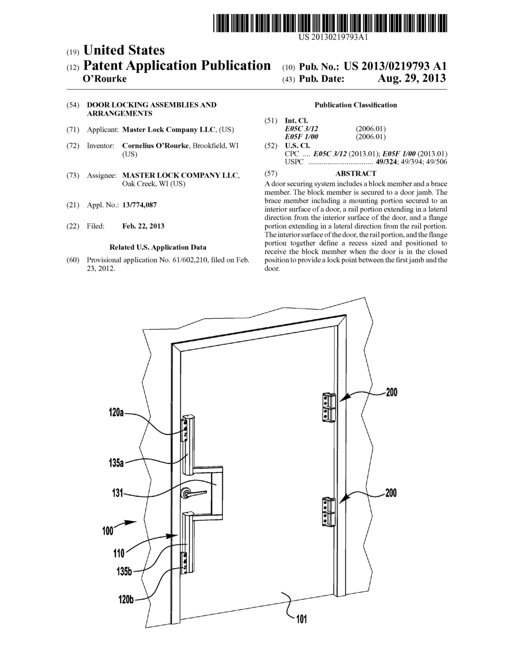 DOOR LOCKING ASSEMBLIES AND ARRANGEMENTS - diagram, schematic, and image 01