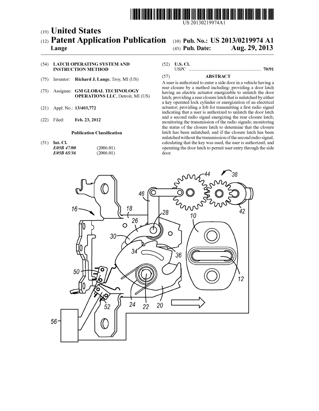 LATCH OPERATING SYSTEM AND INSTRUCTION METHOD - diagram, schematic, and image 01