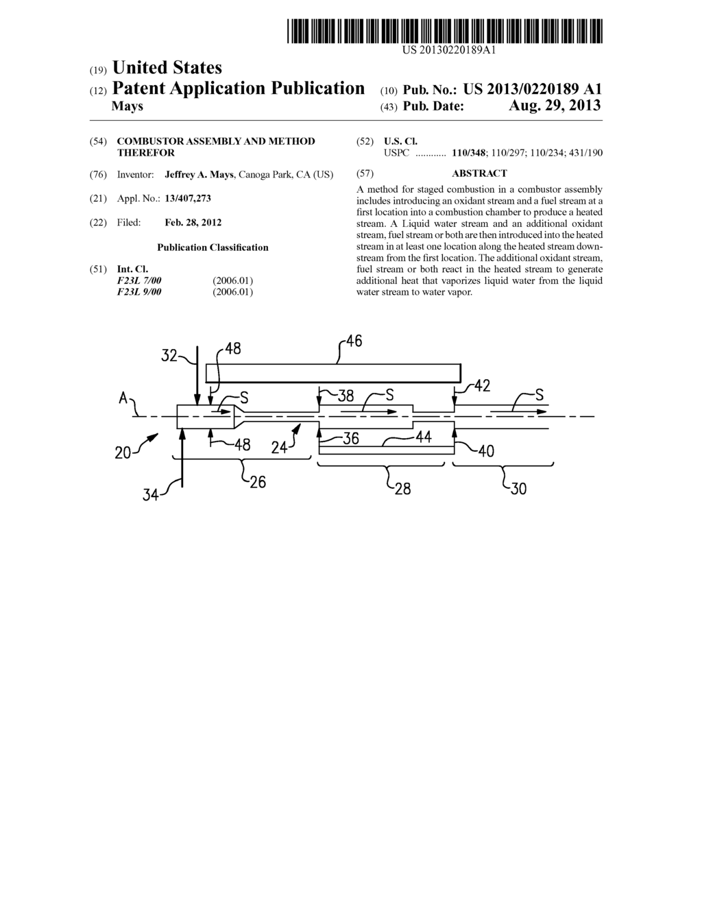 COMBUSTOR ASSEMBLY AND METHOD THEREFOR - diagram, schematic, and image 01