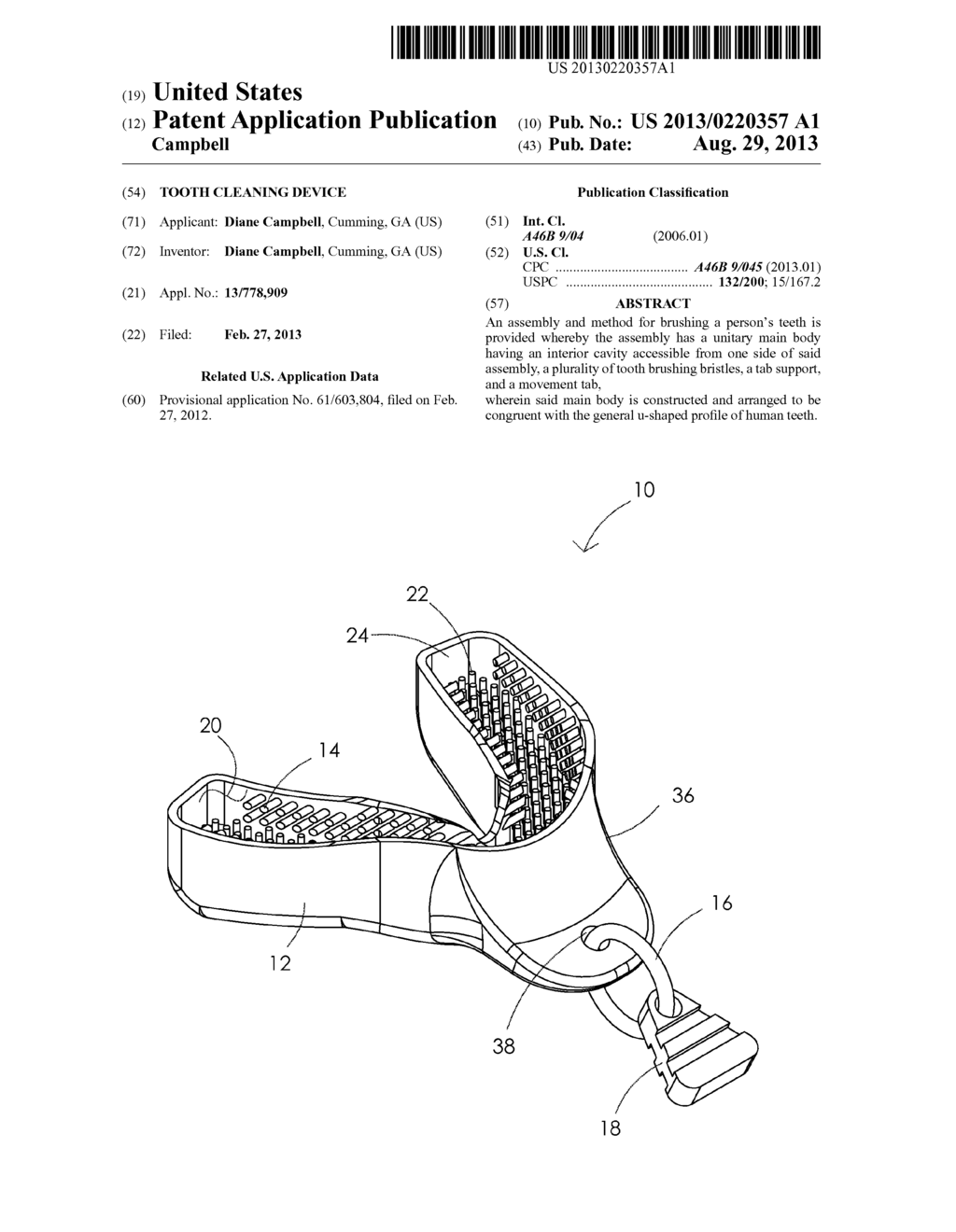 Tooth Cleaning Device - diagram, schematic, and image 01