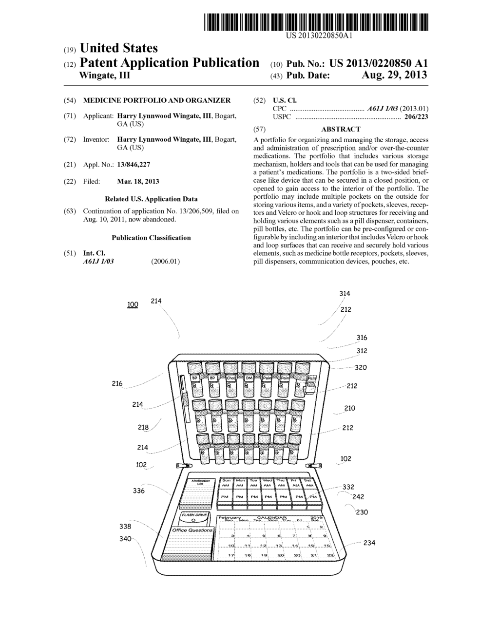 MEDICINE PORTFOLIO AND ORGANIZER - diagram, schematic, and image 01