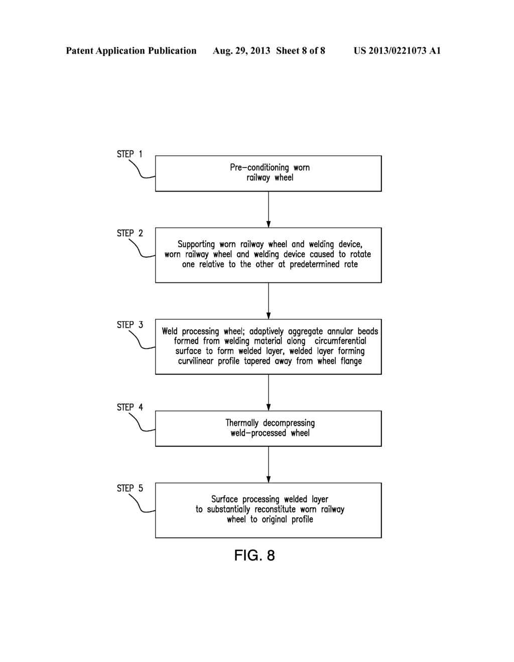 METHOD AND SYSTEM FOR RETREADING TRACK WHEEL - diagram, schematic, and image 09