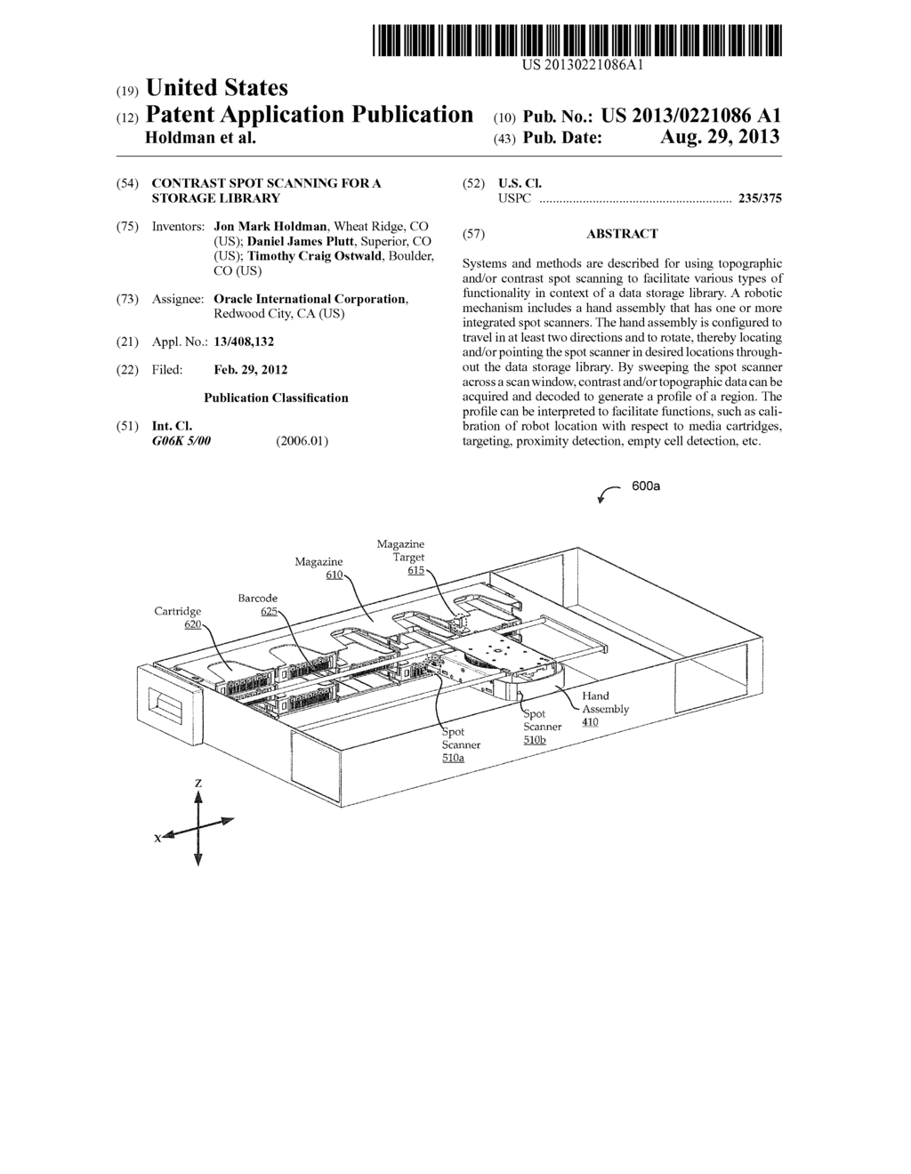 CONTRAST SPOT SCANNING FOR A STORAGE LIBRARY - diagram, schematic, and image 01