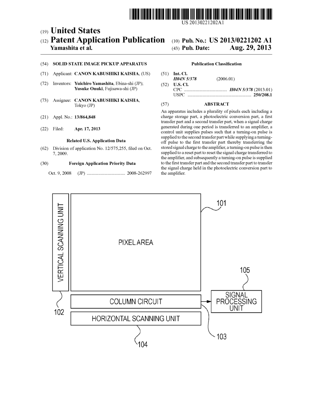 SOLID STATE IMAGE PICKUP APPARATUS - diagram, schematic, and image 01