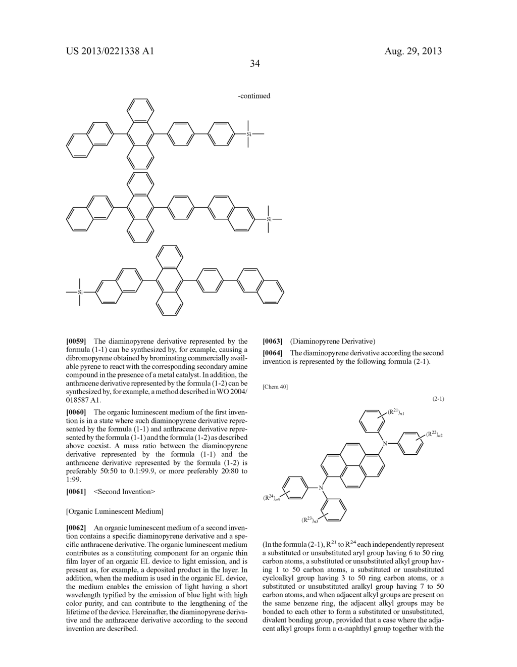 ORGANIC LUMINESCENT MEDIUM AND ORGANIC EL DEVICE - diagram, schematic, and image 35