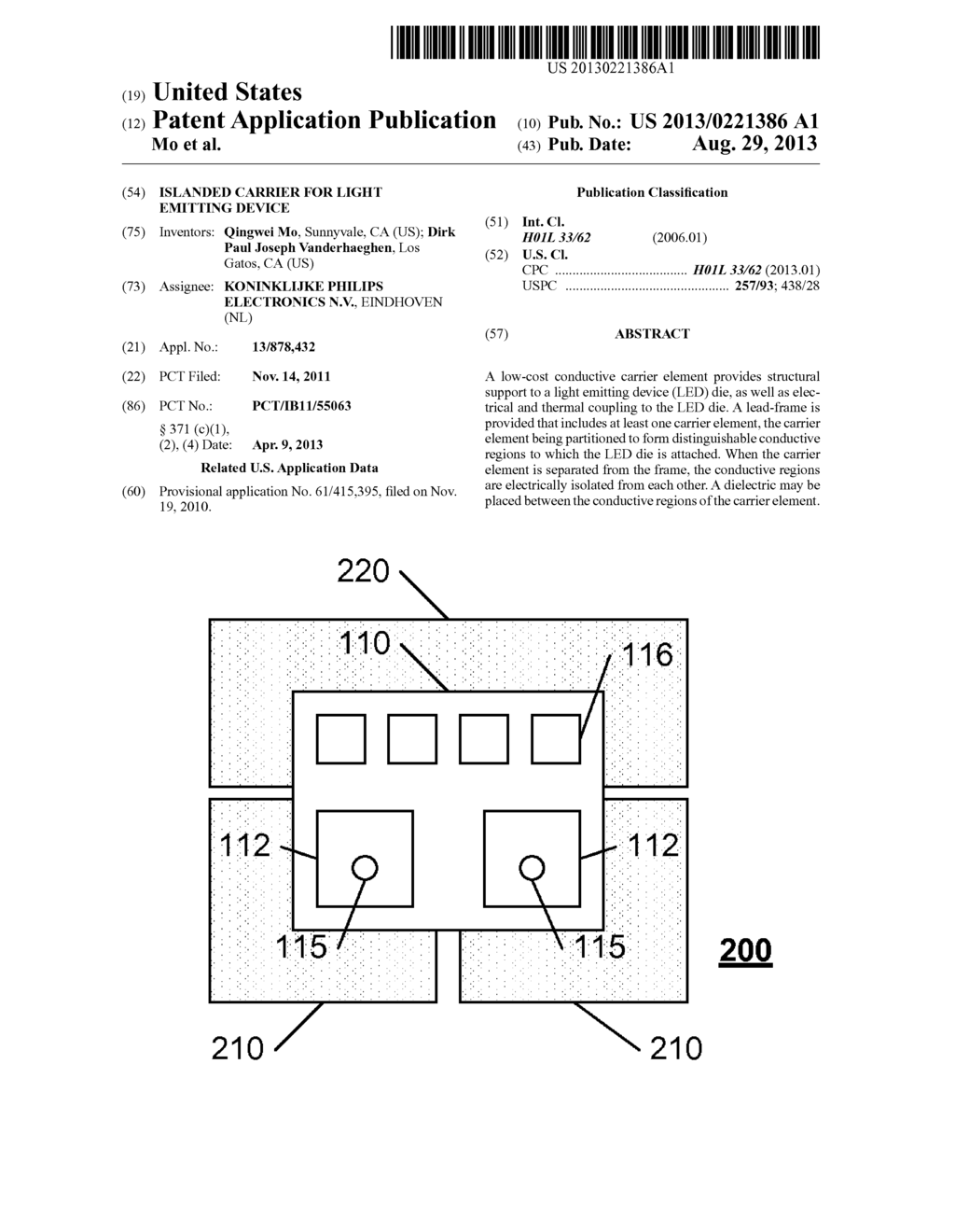 ISLANDED CARRIER FOR LIGHT EMITTING DEVICE - diagram, schematic, and image 01