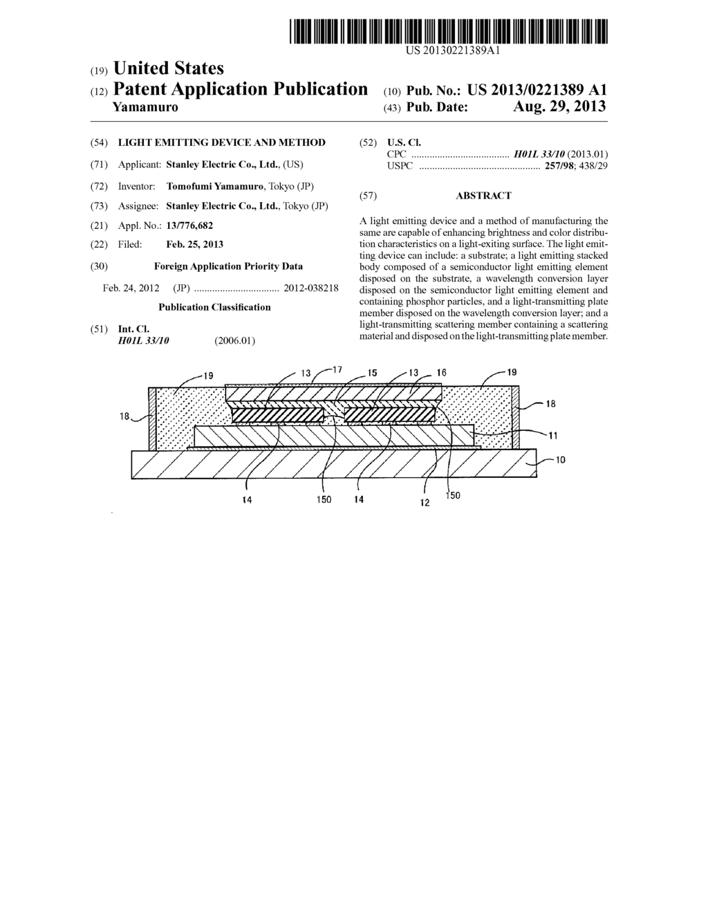 LIGHT EMITTING DEVICE AND METHOD - diagram, schematic, and image 01