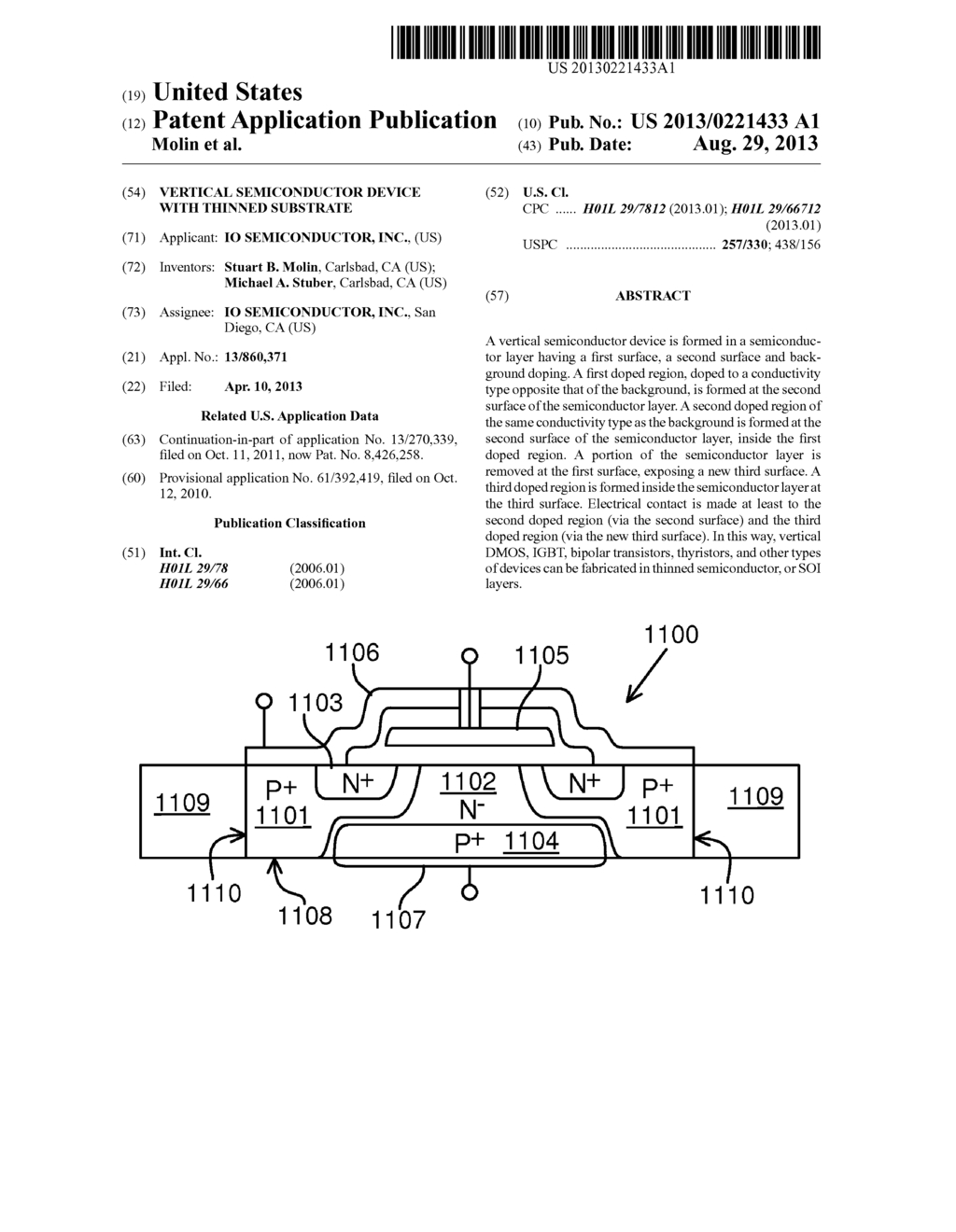 Vertical Semiconductor Device with Thinned Substrate - diagram, schematic, and image 01