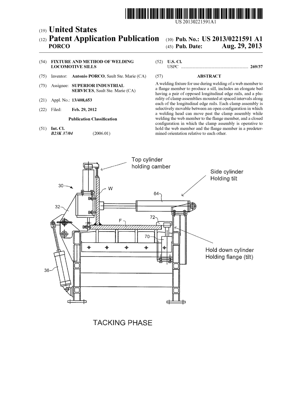 FIXTURE AND METHOD OF WELDING LOCOMOTIVE SILLS - diagram, schematic, and image 01