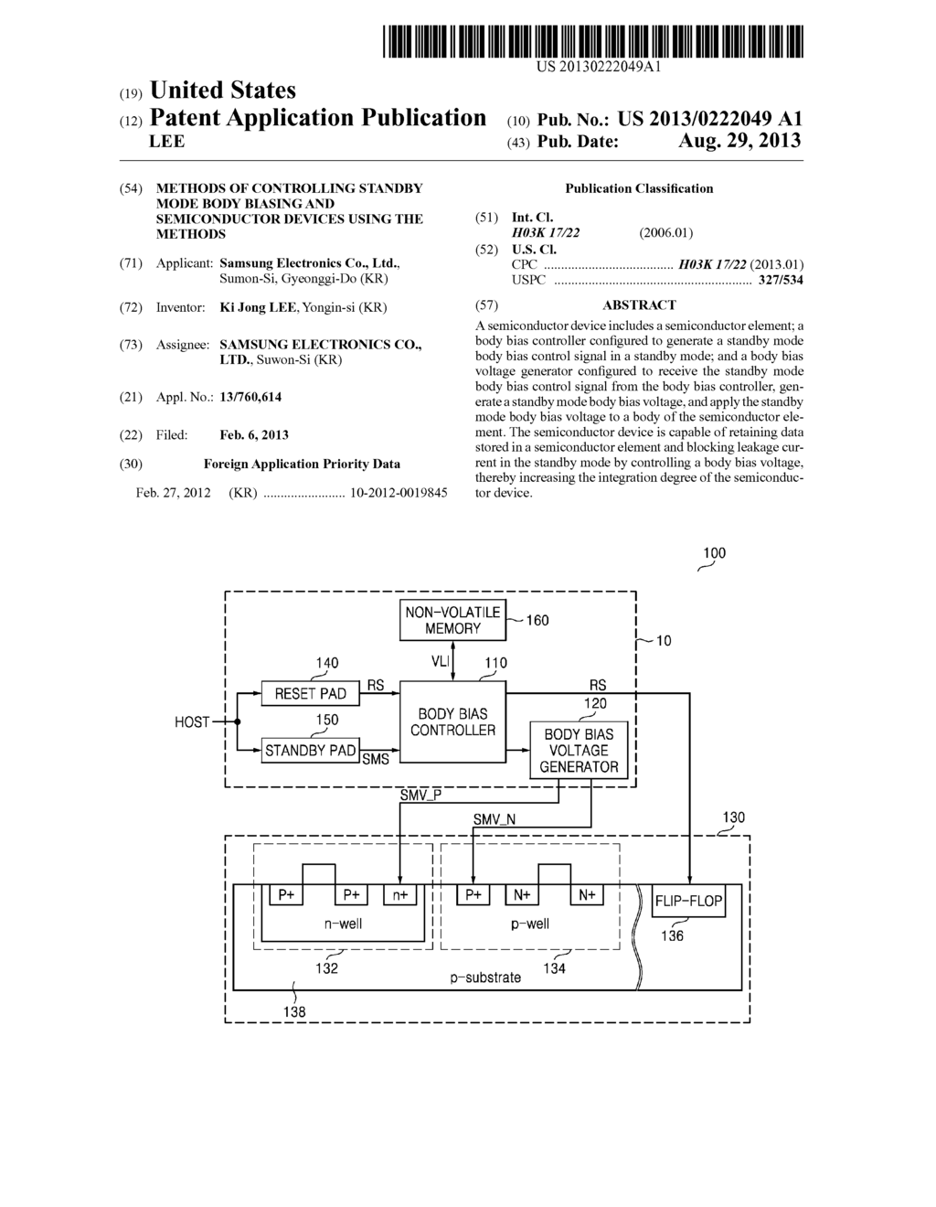 METHODS OF CONTROLLING STANDBY MODE BODY BIASING AND SEMICONDUCTOR DEVICES     USING THE METHODS - diagram, schematic, and image 01