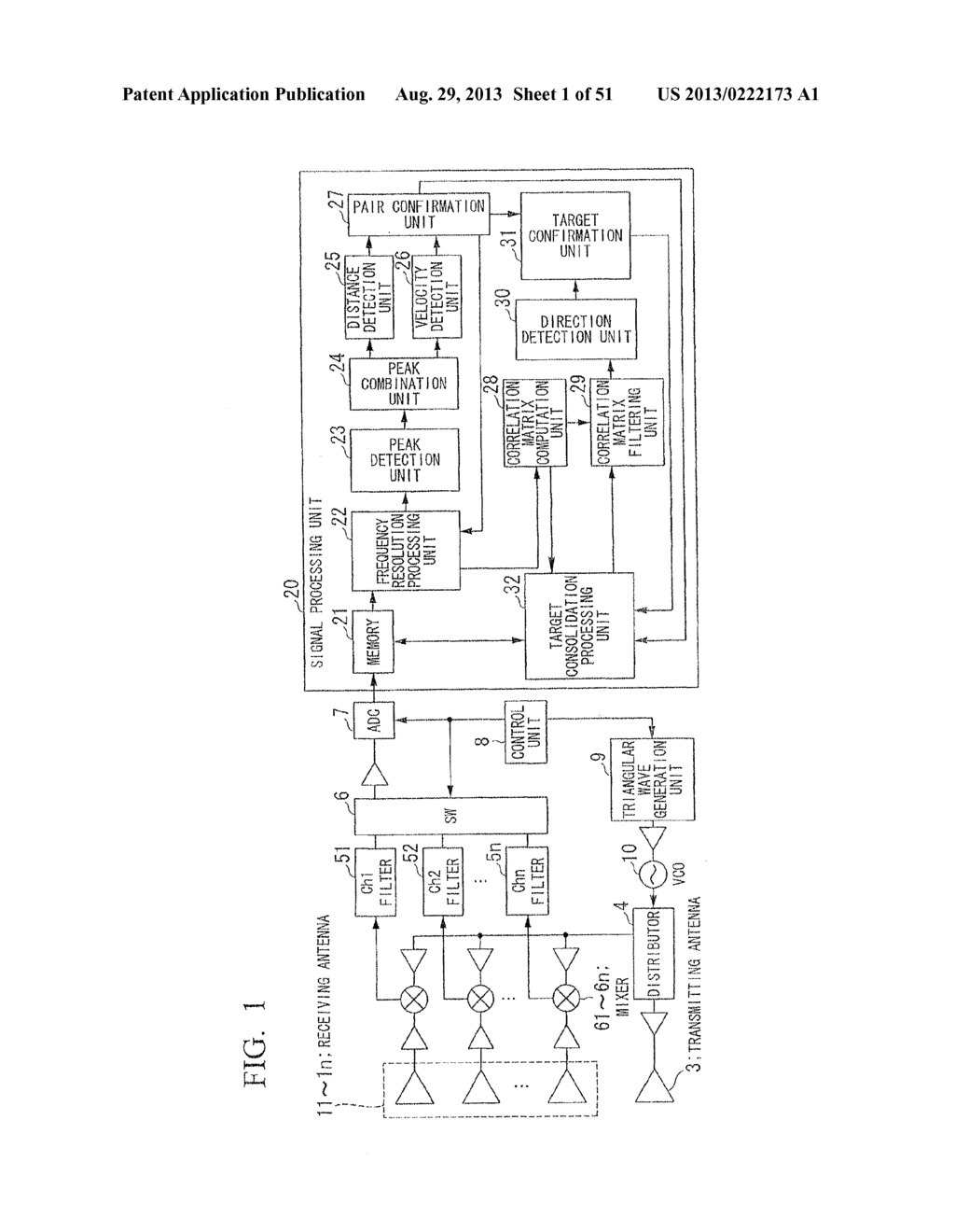 ELECTRONIC SCANNING TYPE RADAR DEVICE, ESTIMATION METHOD OF DIRECTION OF     RECEPTION WAVE, AND PROGRAM ESTIMATING DIRECTION OF RECEPTION WAVE - diagram, schematic, and image 02
