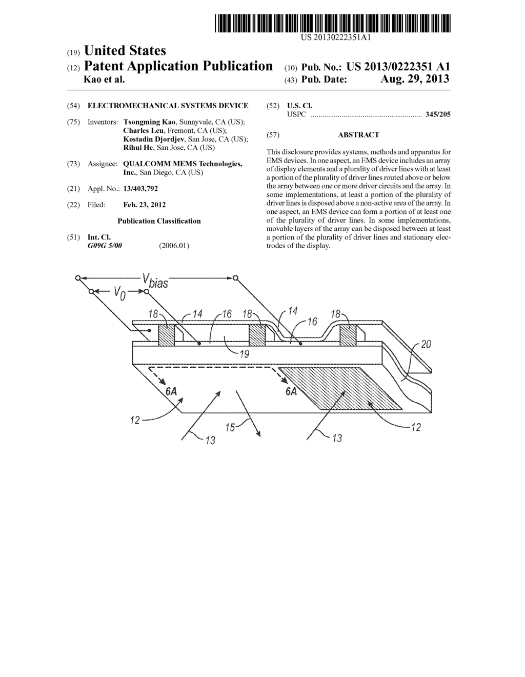 ELECTROMECHANICAL SYSTEMS DEVICE - diagram, schematic, and image 01