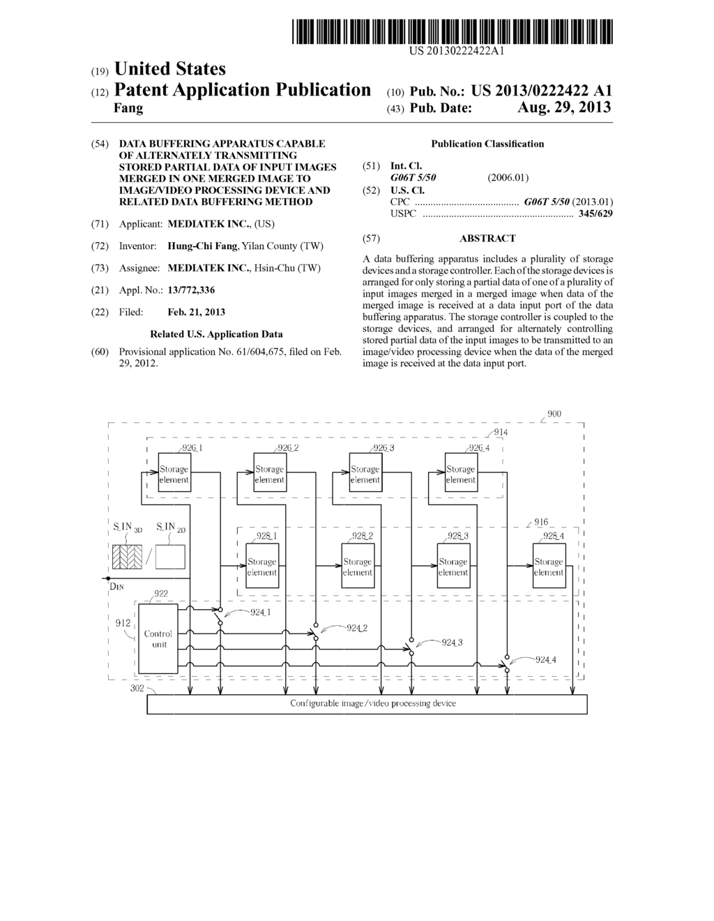 DATA BUFFERING APPARATUS CAPABLE OF ALTERNATELY TRANSMITTING STORED     PARTIAL DATA OF INPUT IMAGES MERGED IN ONE MERGED IMAGE TO IMAGE/VIDEO     PROCESSING DEVICE AND RELATED DATA BUFFERING METHOD - diagram, schematic, and image 01