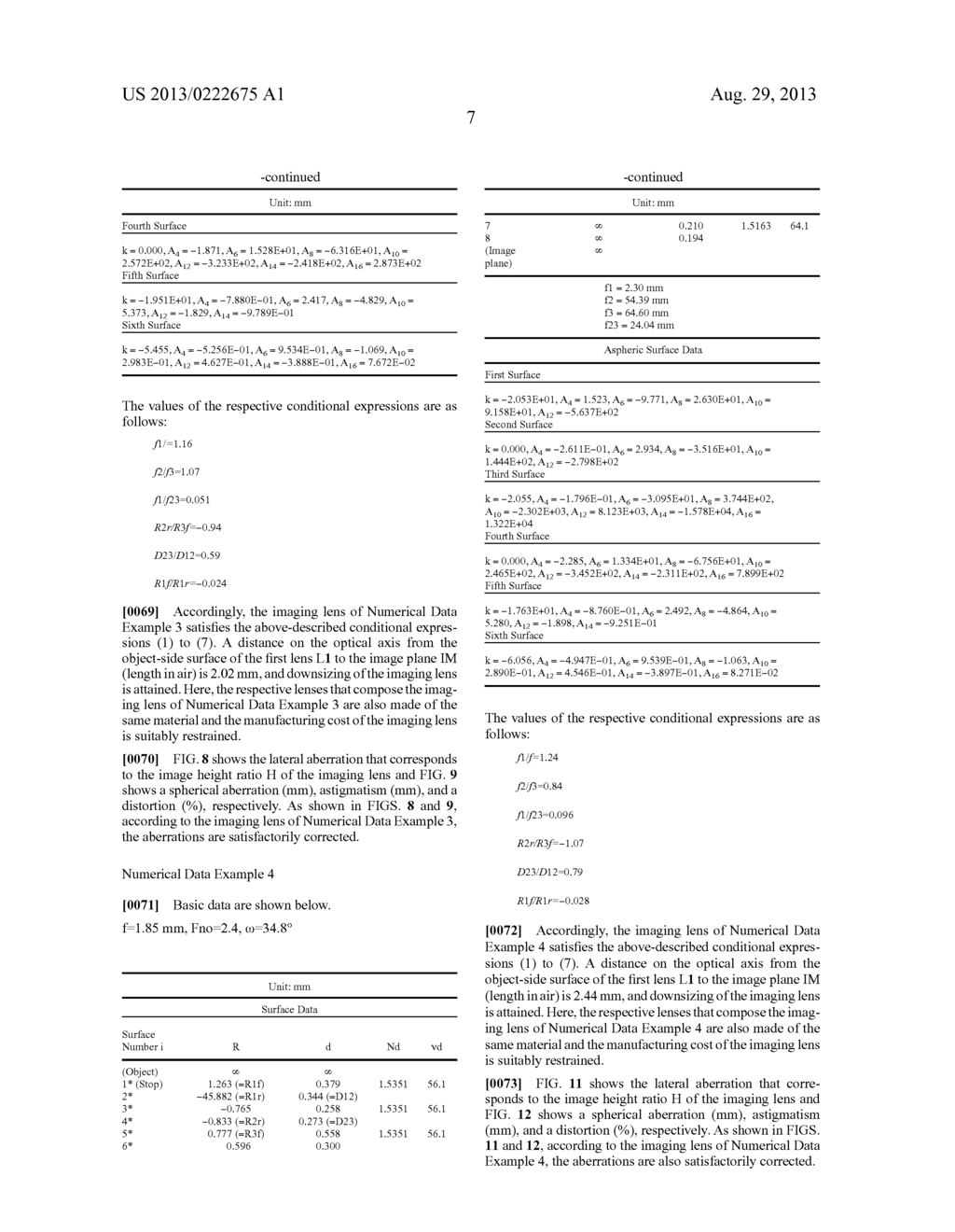 IMAGING LENS AND IMAGING DEVICE - diagram, schematic, and image 23