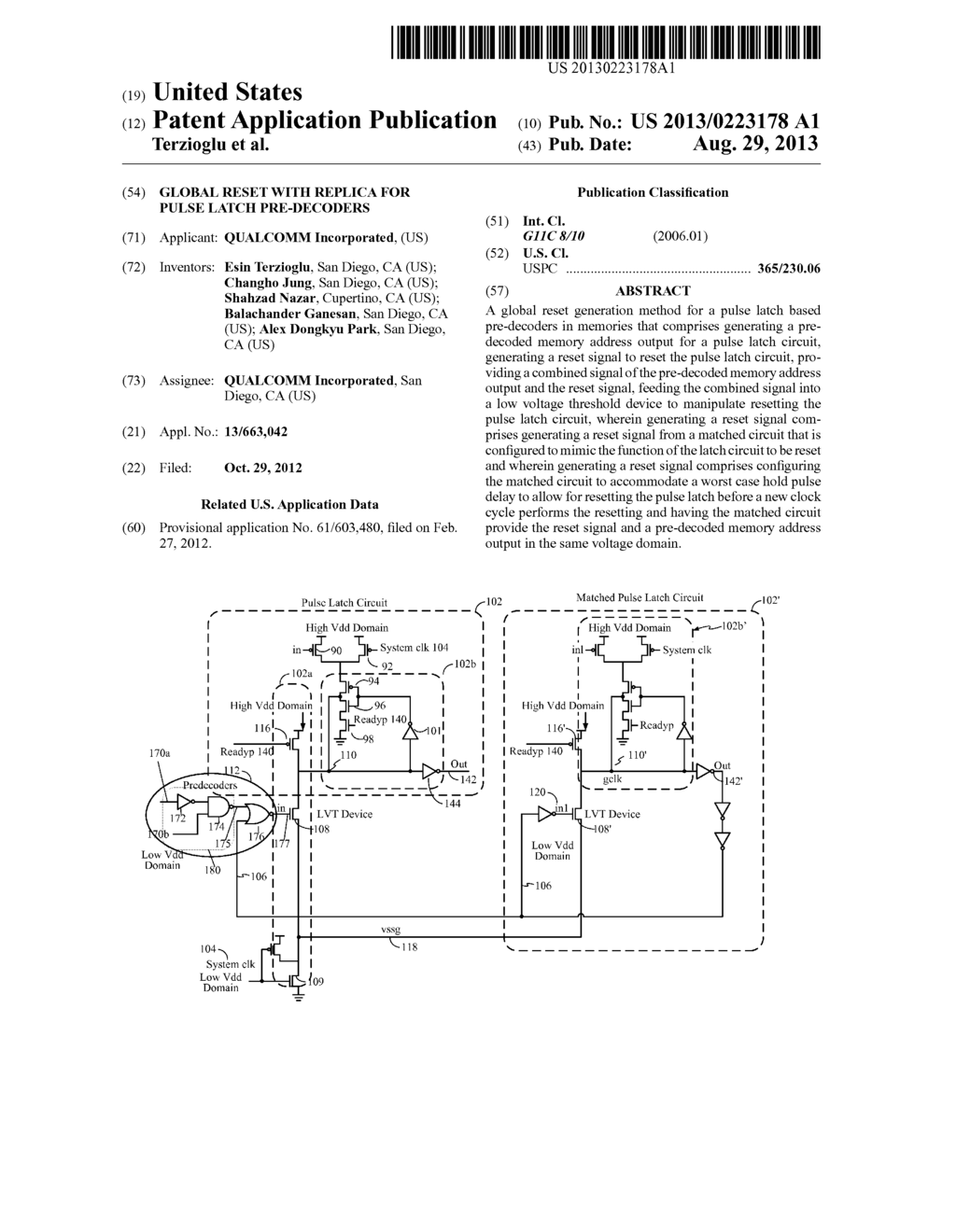 GLOBAL RESET WITH REPLICA FOR PULSE LATCH PRE-DECODERS - diagram, schematic, and image 01