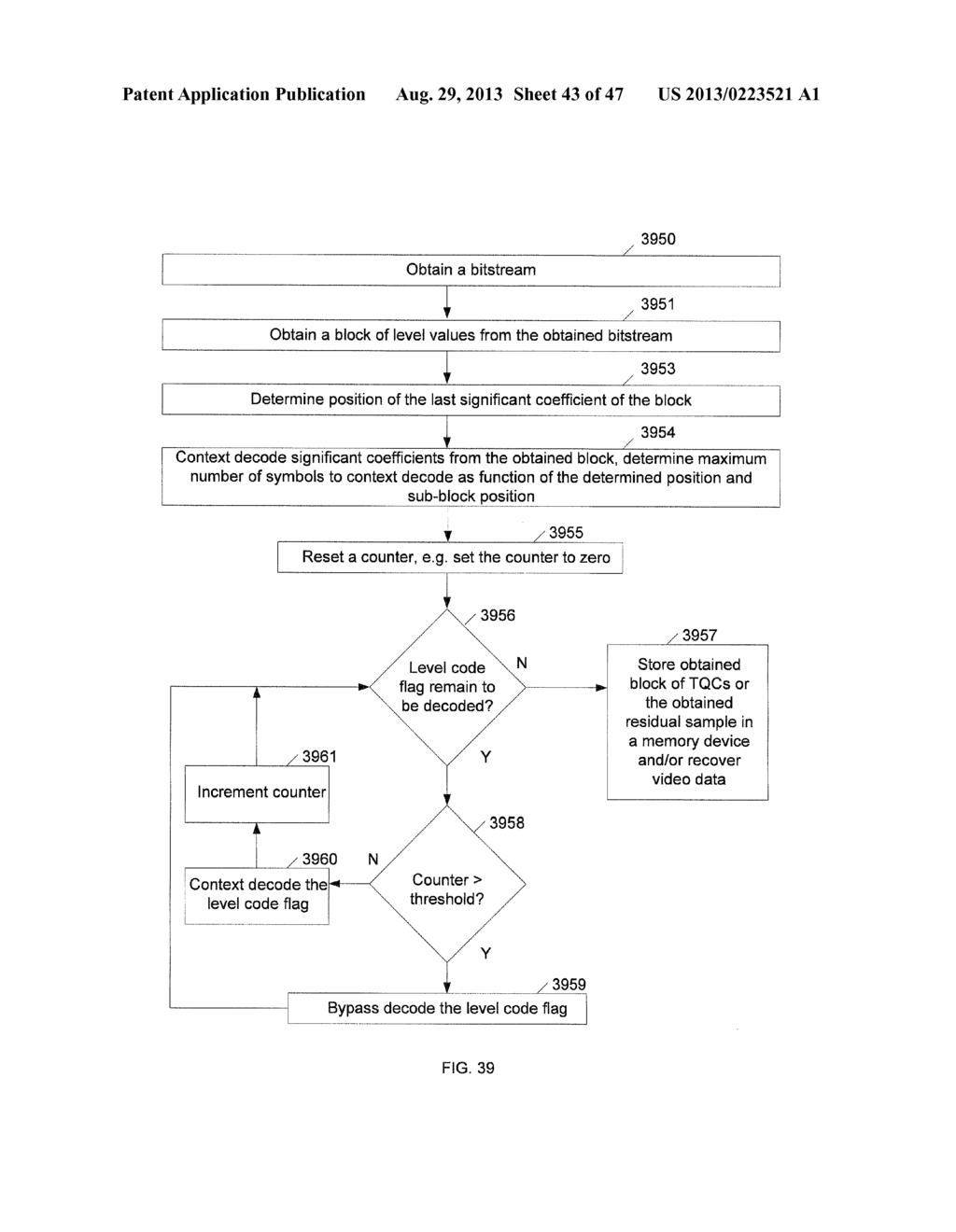 HIGH THROUGHPUT RESIDUAL CODING FOR A TRANSFORM SKIPPED BLOCK FOR CABAC IN     HEVC - diagram, schematic, and image 44