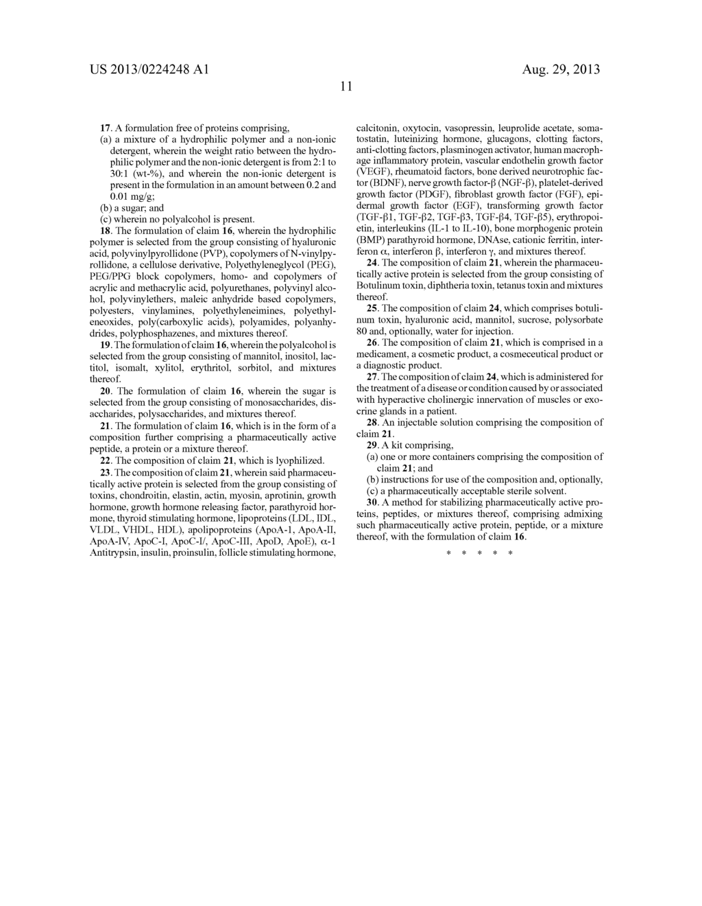 FORMULATION SUITABLE FOR STABILIZING PROTEINS, WHICH IS FREE OF MAMMALIAN     EXCIPIENTS - diagram, schematic, and image 14