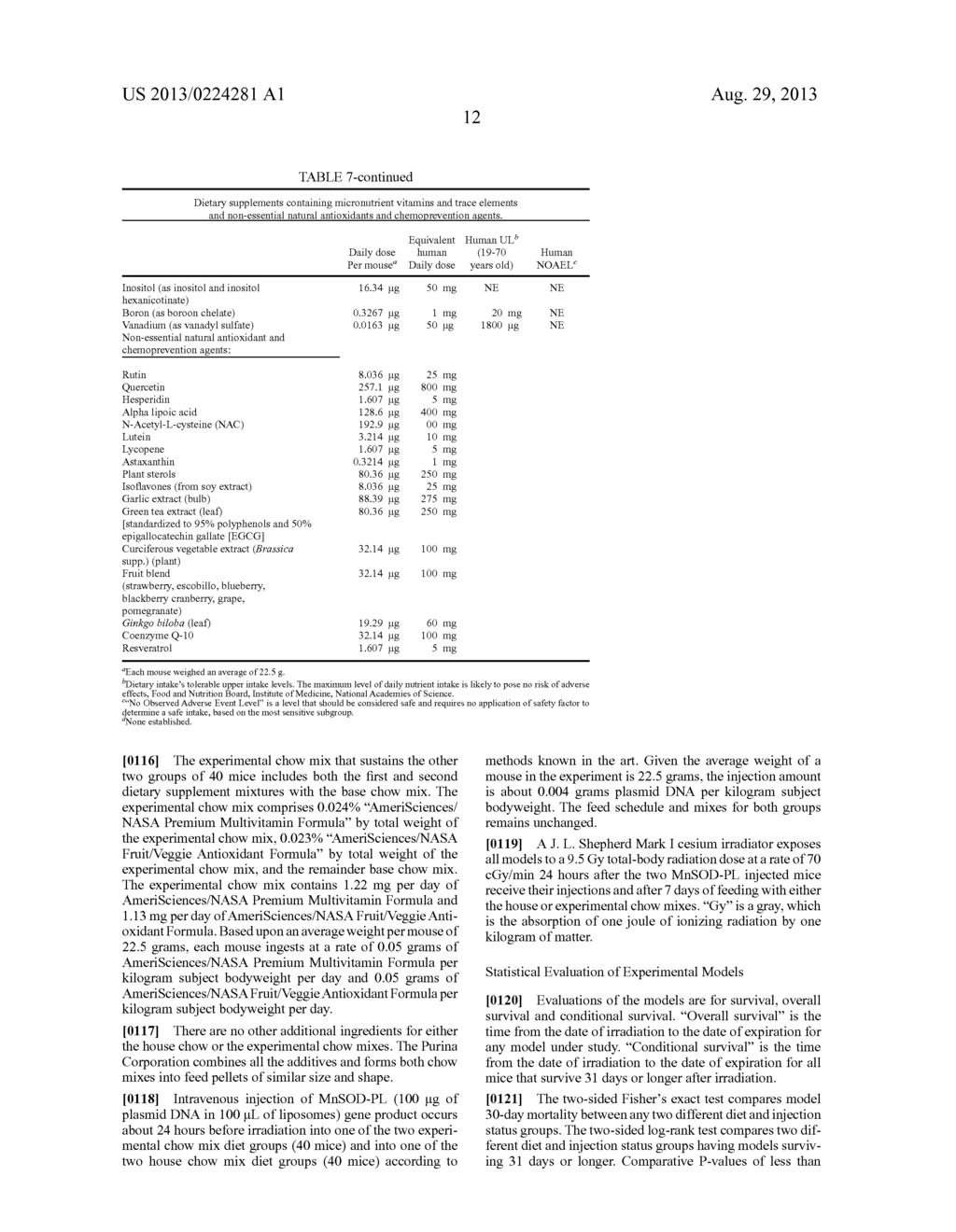 METHOD AND COMPOSITION FOR AMELIORATING THE EFFECTS FOR A SUBJECT EXPOSED     TO RADIATION OR OTHER SOURCES OF OXIDATIVE STRESS - diagram, schematic, and image 15