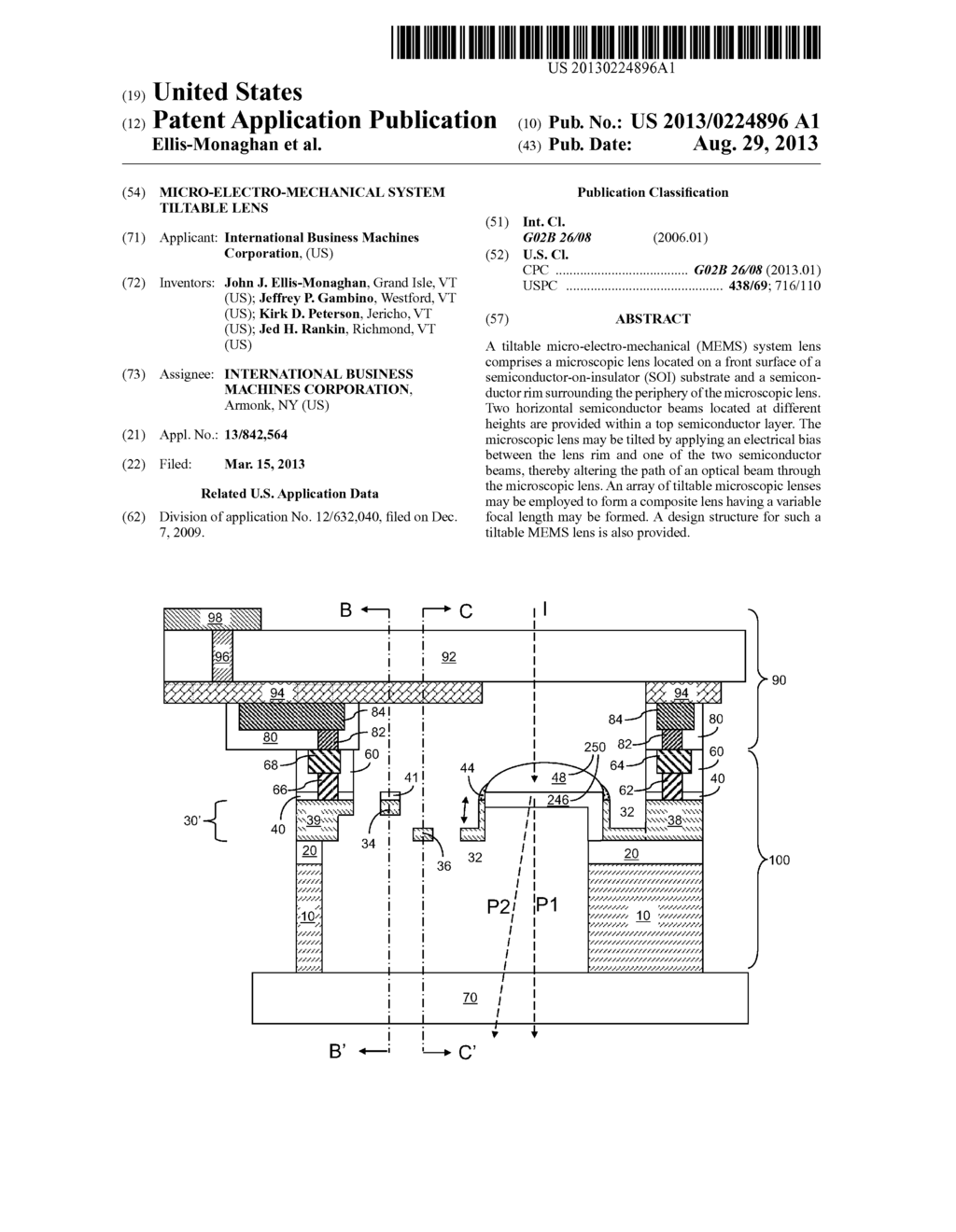 MICRO-ELECTRO-MECHANICAL SYSTEM TILTABLE LENS - diagram, schematic, and image 01