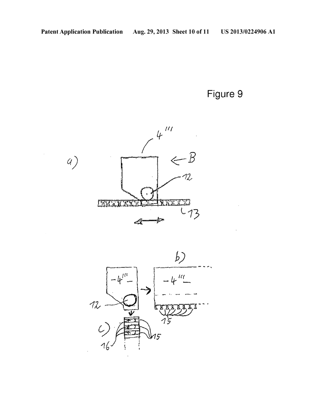 METHOD AND DEVICE FOR PRODUCING A METALLIC CONTACT STRUCTURE FOR MAKING     ELECTRICAL CONTACT WITH A PHOTOVOLTAIC SOLAR CELL - diagram, schematic, and image 11