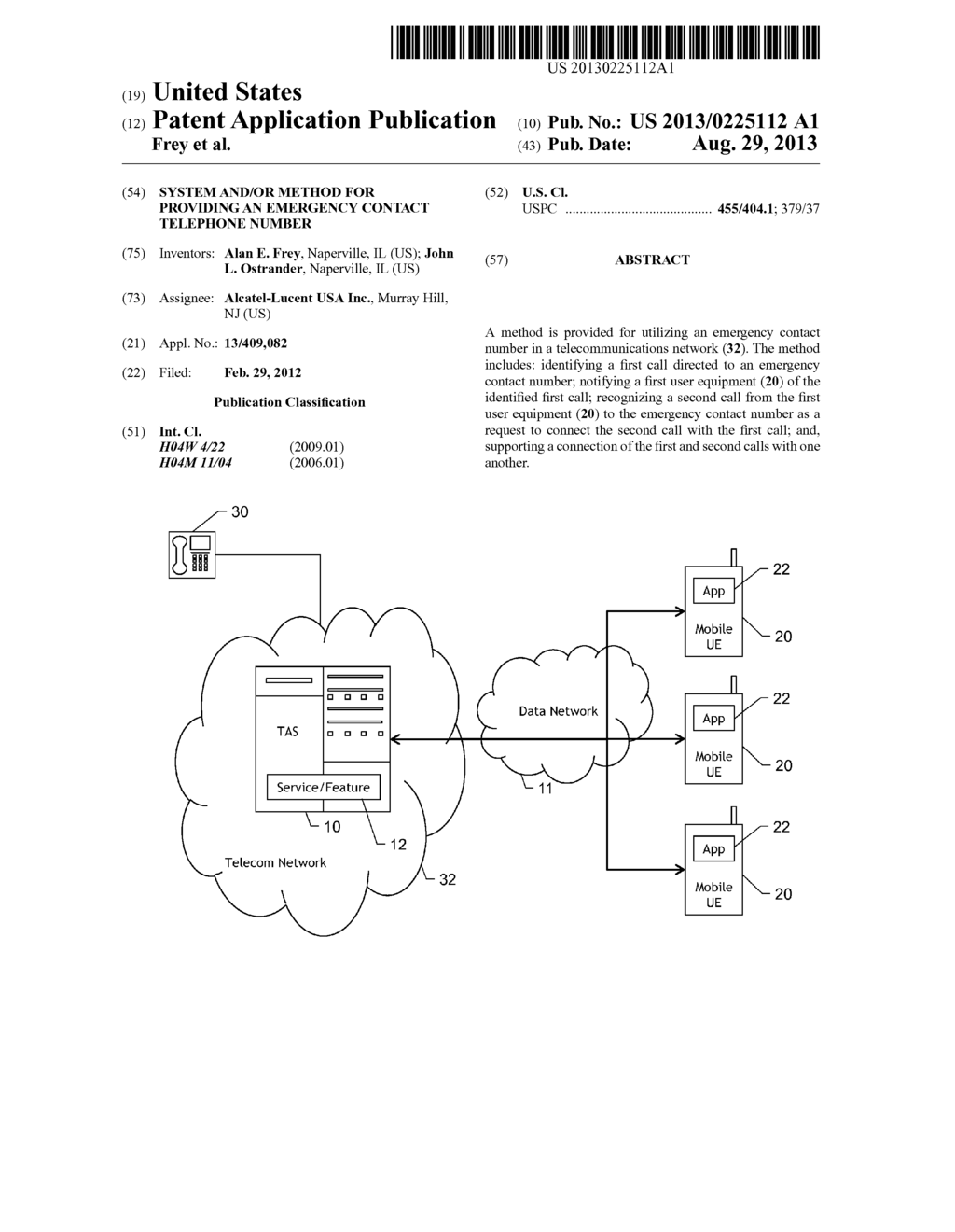 SYSTEM AND/OR METHOD FOR PROVIDING AN EMERGENCY CONTACT TELEPHONE NUMBER - diagram, schematic, and image 01