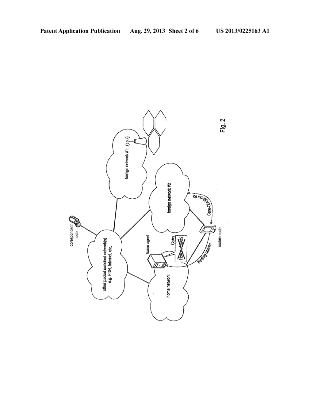 ENABLING SIMULTANEOUS USE OF HOME NETWORK AND FOREIGN NETWORK BY A     MULTIHOMED MOBILE NODE - diagram, schematic, and image 03