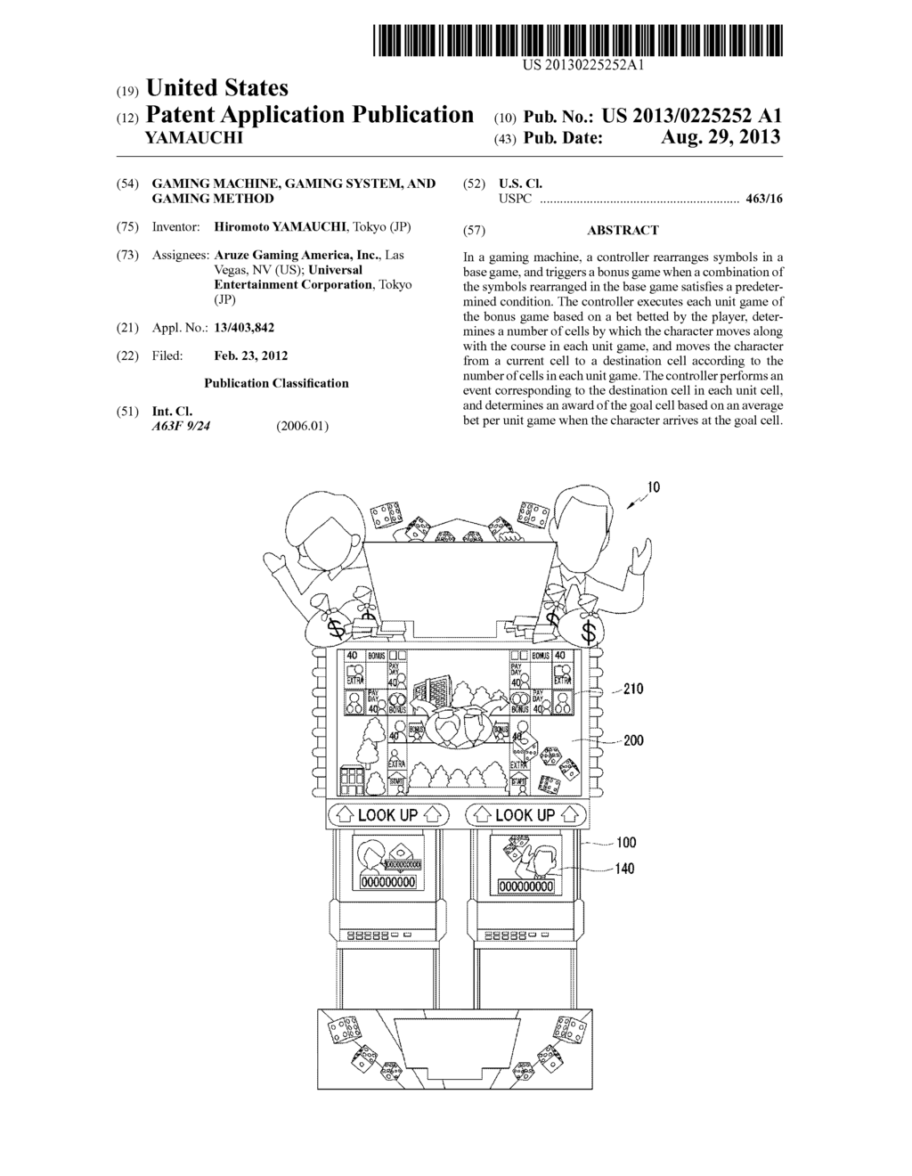 GAMING MACHINE, GAMING SYSTEM, AND GAMING METHOD - diagram, schematic, and image 01