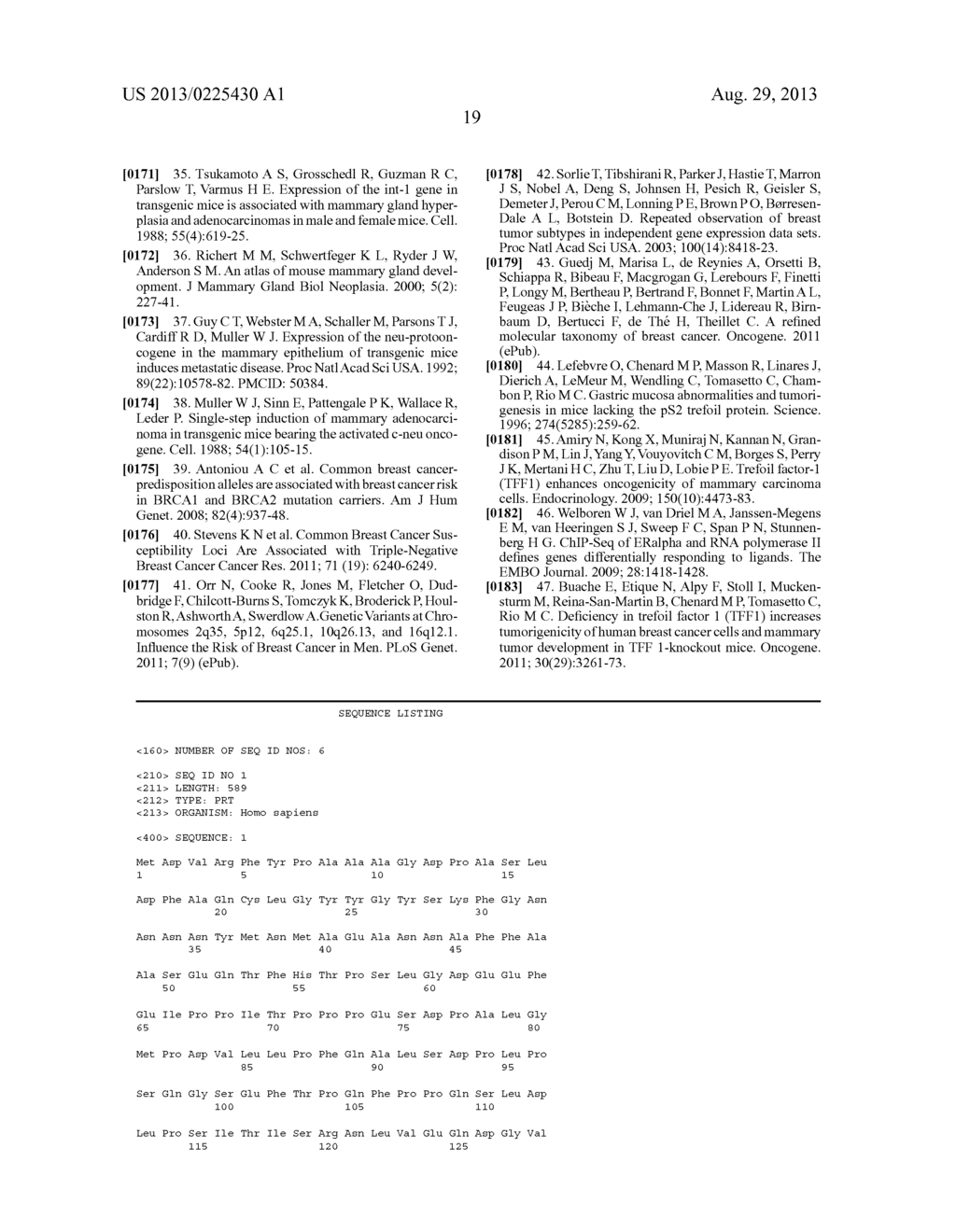 METHODS AND COMPOSITIONS FOR TREATMENT OF TOX-3 AND TFF-1 MEDIATED CANCER     PATHOGENESIS - diagram, schematic, and image 50