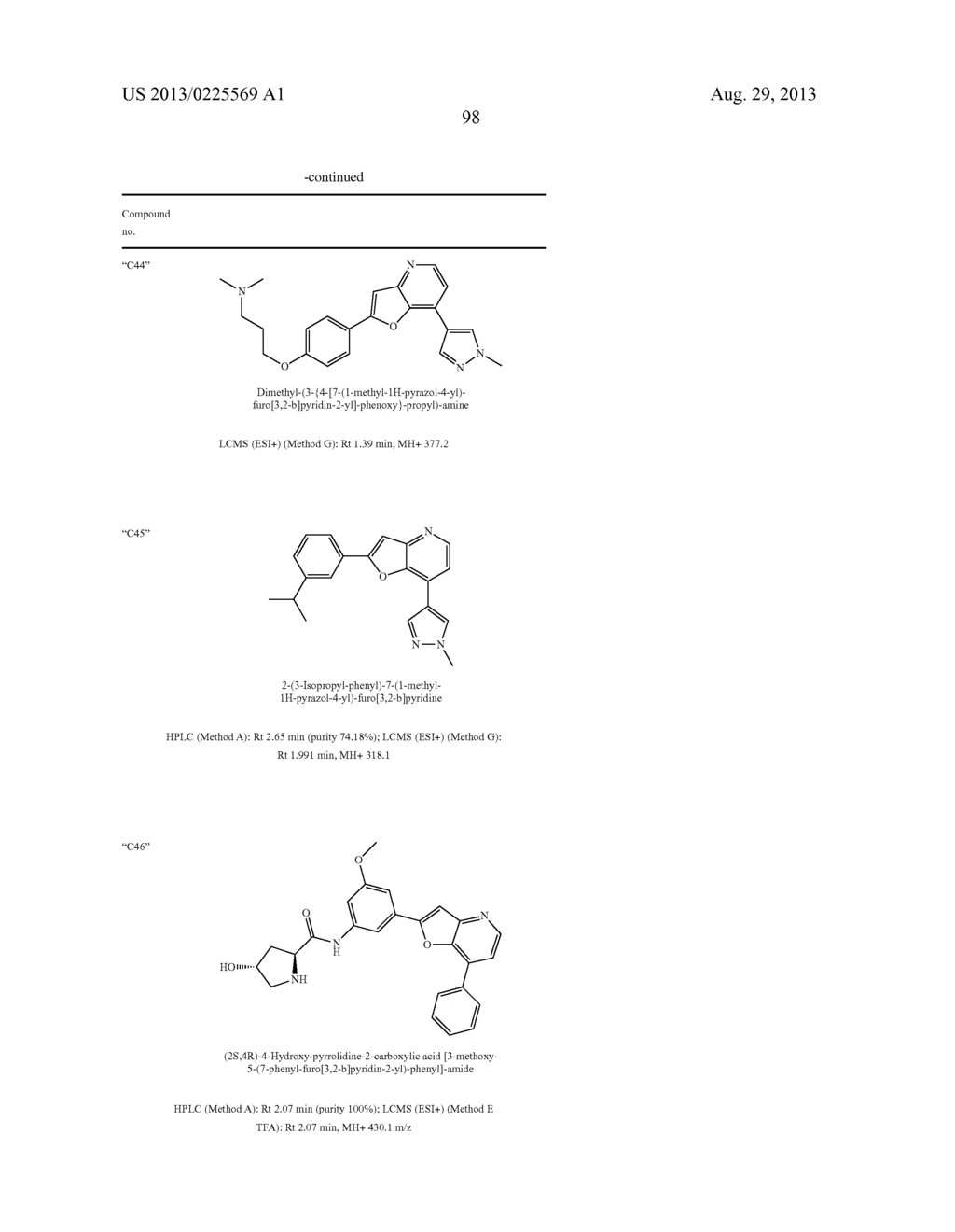 FUROPYRIDINE DERIVATIVES - diagram, schematic, and image 99