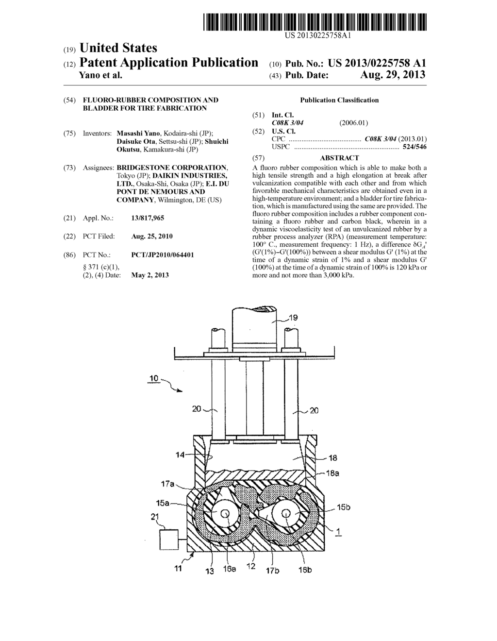 FLUORO-RUBBER COMPOSITION AND BLADDER FOR TIRE FABRICATION - diagram, schematic, and image 01