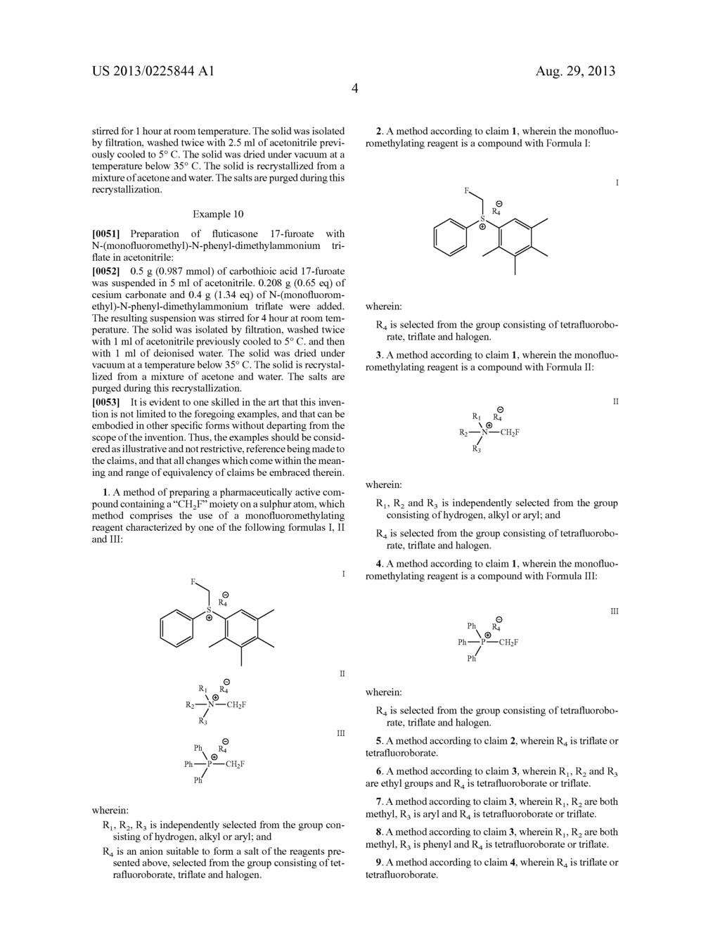 Method for Monofluoromethylation of Organic Substrates to Prepare     Biologically Active Organic Compounds - diagram, schematic, and image 06