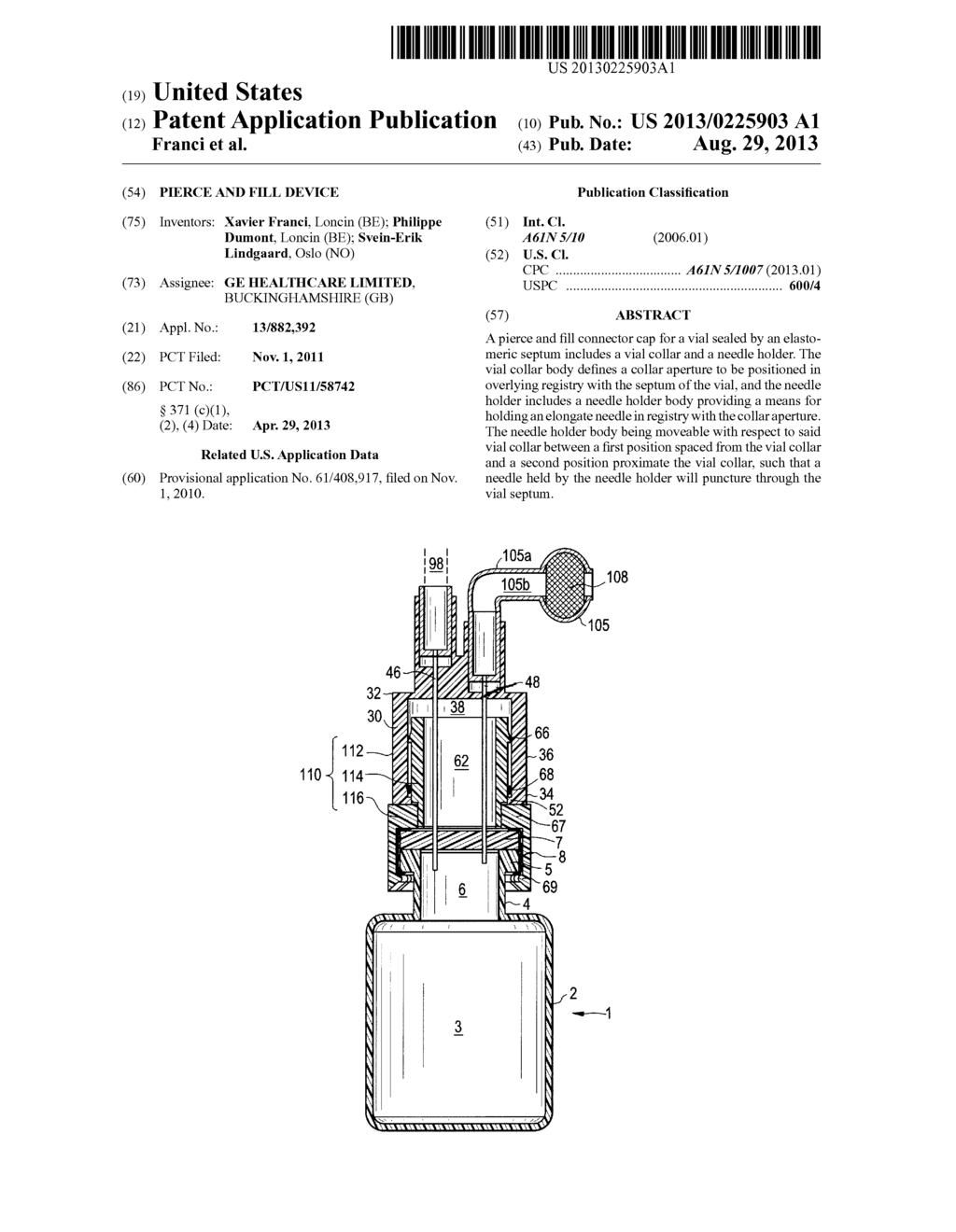 PIERCE AND FILL DEVICE - diagram, schematic, and image 01