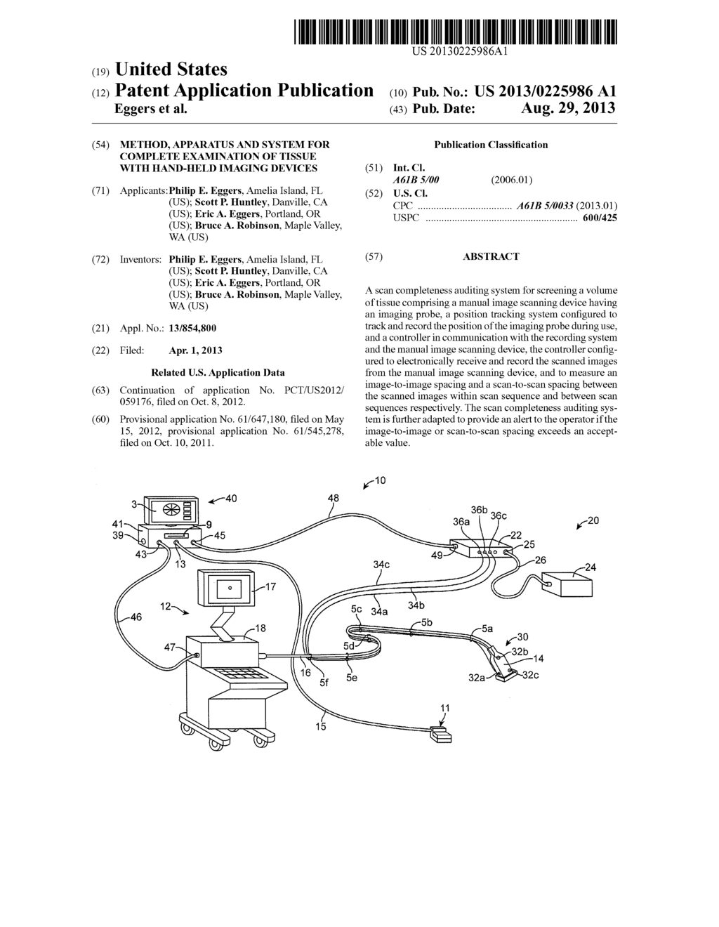 METHOD, APPARATUS AND SYSTEM FOR COMPLETE EXAMINATION OF TISSUE WITH     HAND-HELD IMAGING DEVICES - diagram, schematic, and image 01