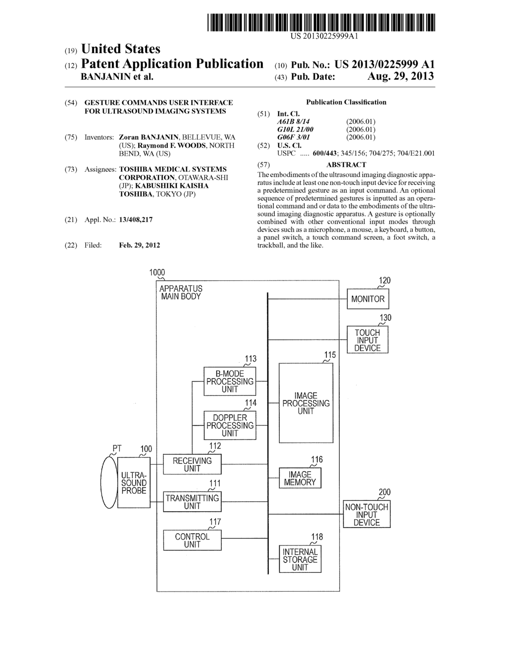 GESTURE COMMANDS USER INTERFACE FOR ULTRASOUND IMAGING SYSTEMS - diagram, schematic, and image 01