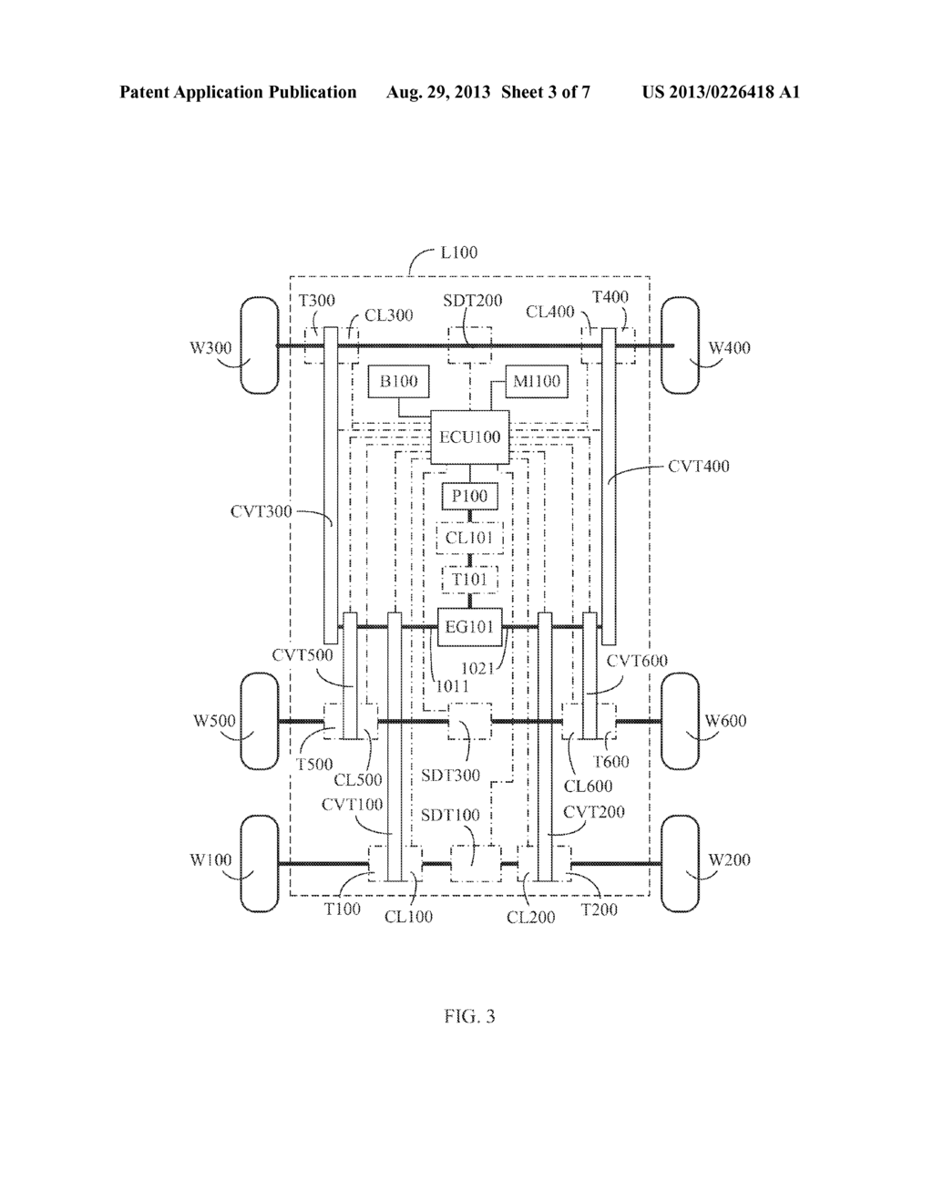 MULTI-CVT DRIVE SYSTEM HAVING DIFFERENTIAL EPICYCLE GEAR SET - diagram, schematic, and image 04