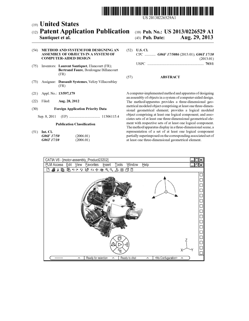 METHOD AND SYSTEM FOR DESIGNING AN ASSEMBLY OF OBJECTS IN A SYSTEM OF     COMPUTER-AIDED DESIGN - diagram, schematic, and image 01