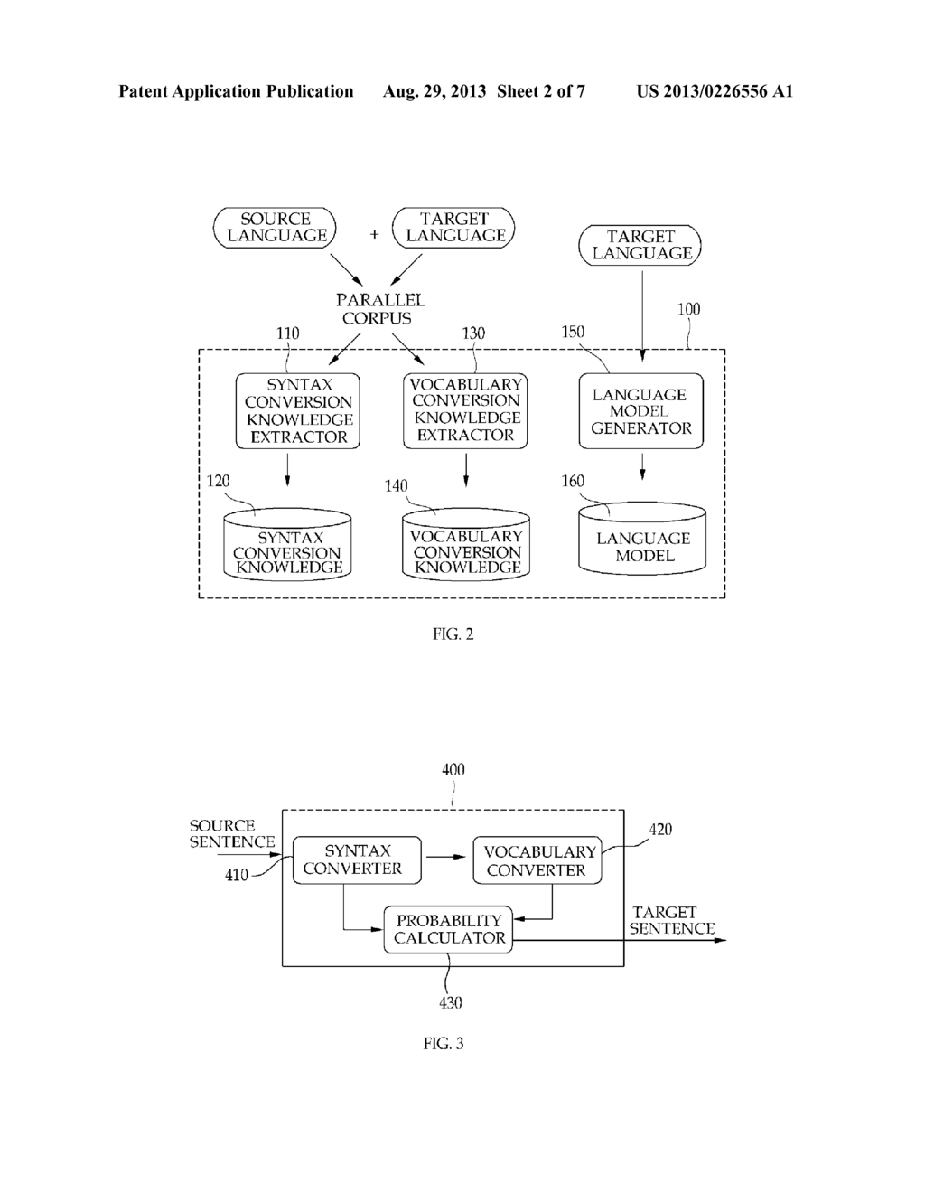 MACHINE TRANSLATION DEVICE AND MACHINE TRANSLATION METHOD IN WHICH A     SYNTAX CONVERSION MODEL AND A WORD TRANSLATION MODEL ARE COMBINED - diagram, schematic, and image 03