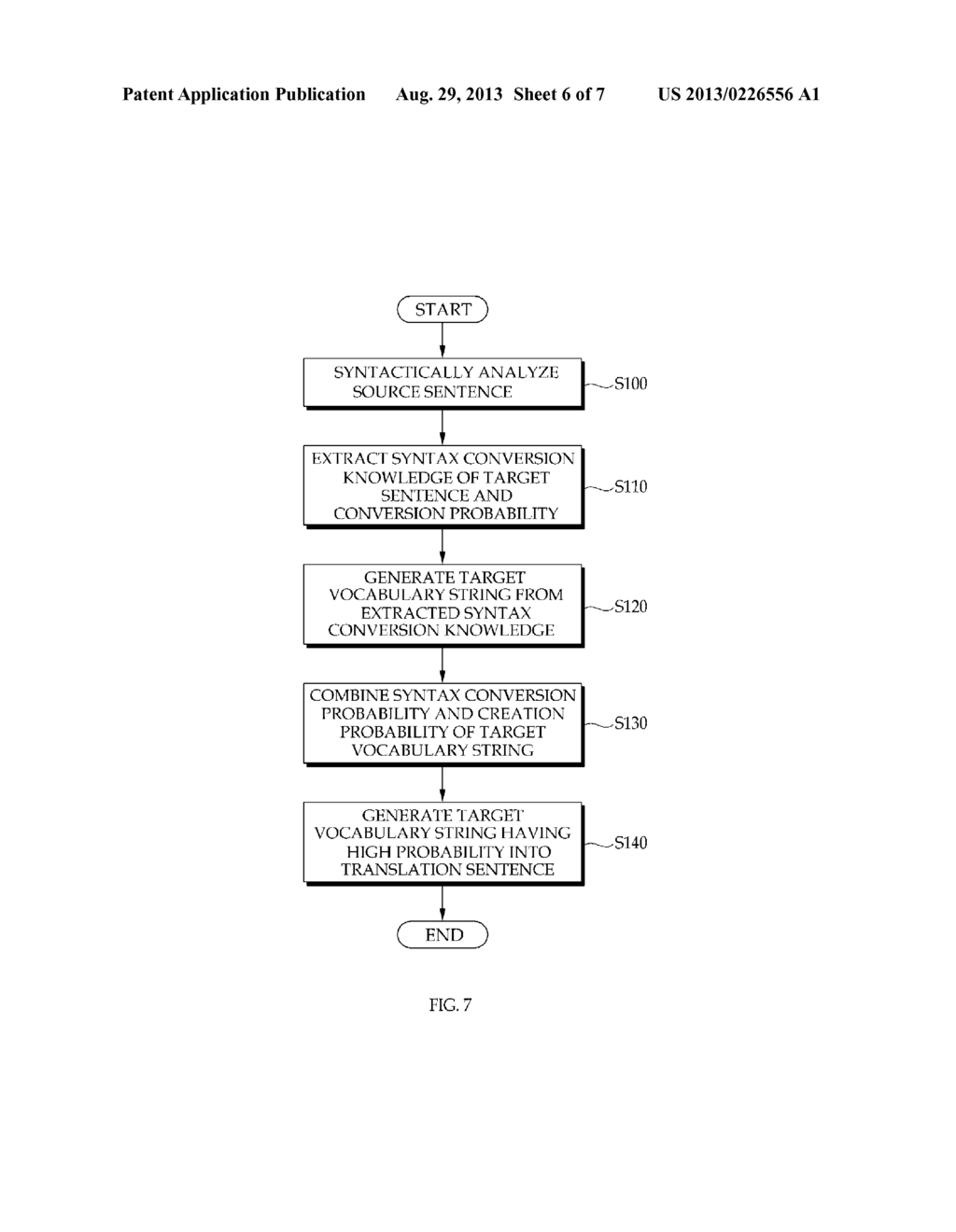 MACHINE TRANSLATION DEVICE AND MACHINE TRANSLATION METHOD IN WHICH A     SYNTAX CONVERSION MODEL AND A WORD TRANSLATION MODEL ARE COMBINED - diagram, schematic, and image 07