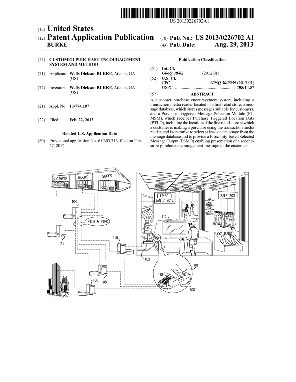 CUSTOMER PURCHASE ENCOURAGEMENT SYSTEM AND METHOD - diagram, schematic, and image 01