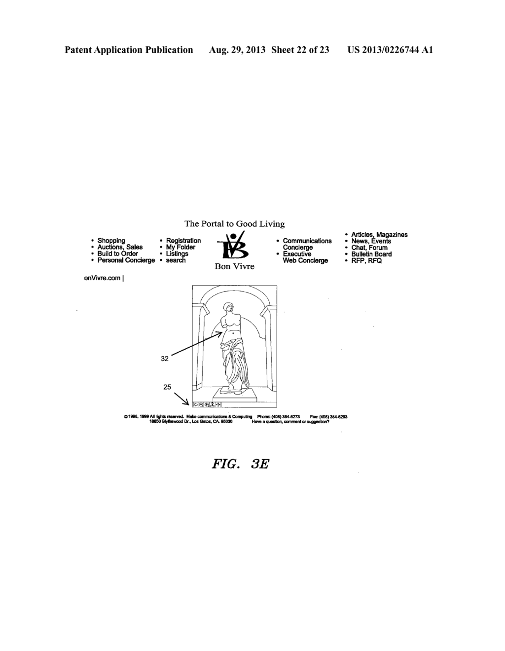 SYSTEM AND METHOD FOR CONSTRUCTING AND DISPLAYING ACTIVE VIRTUAL REALITY     CYBER MALLS, SHOW ROOMS, GALLERIES, STORES, MUSEUMS, AND OBJECTS WITHIN - diagram, schematic, and image 23