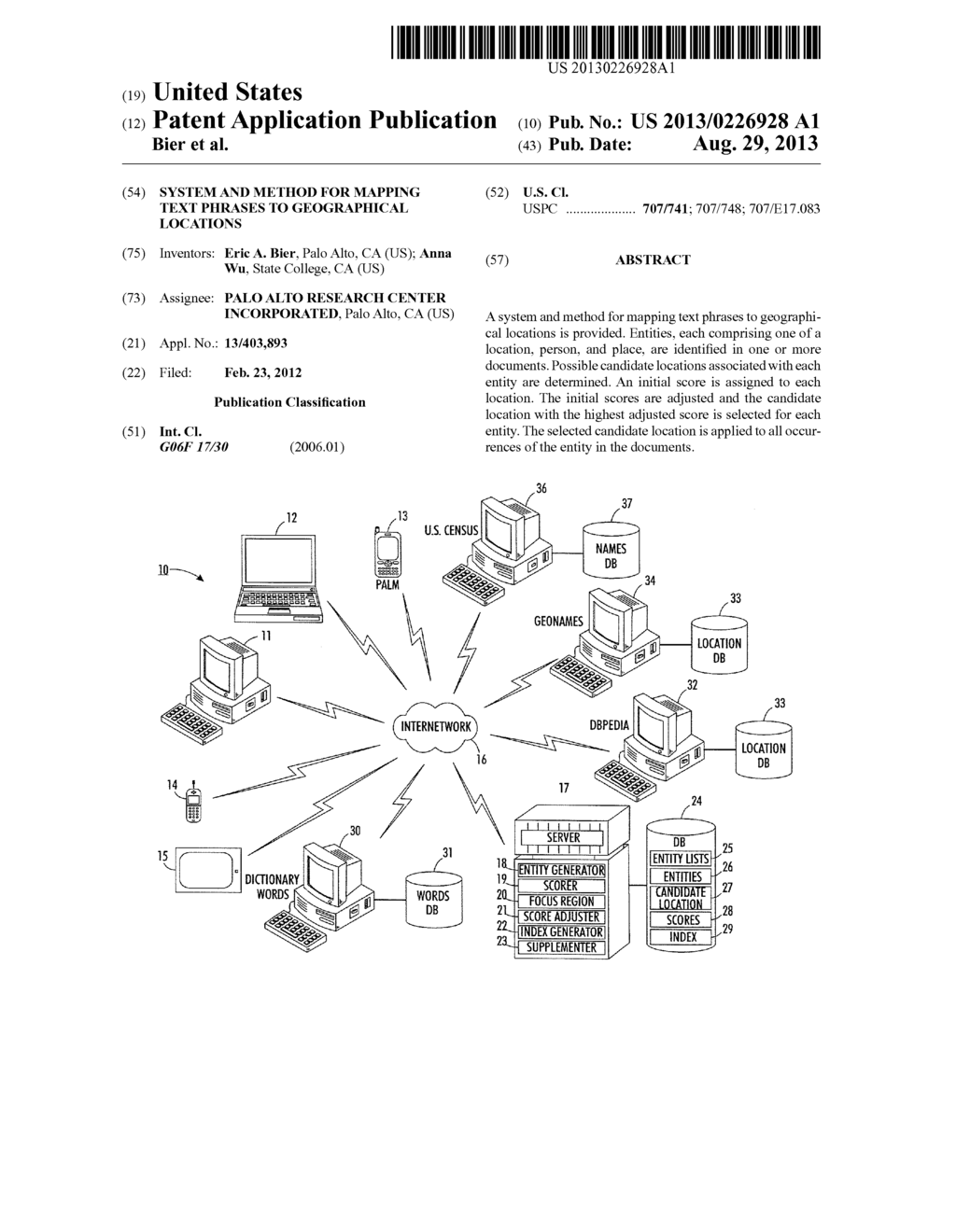 System And Method For Mapping Text Phrases To Geographical Locations - diagram, schematic, and image 01