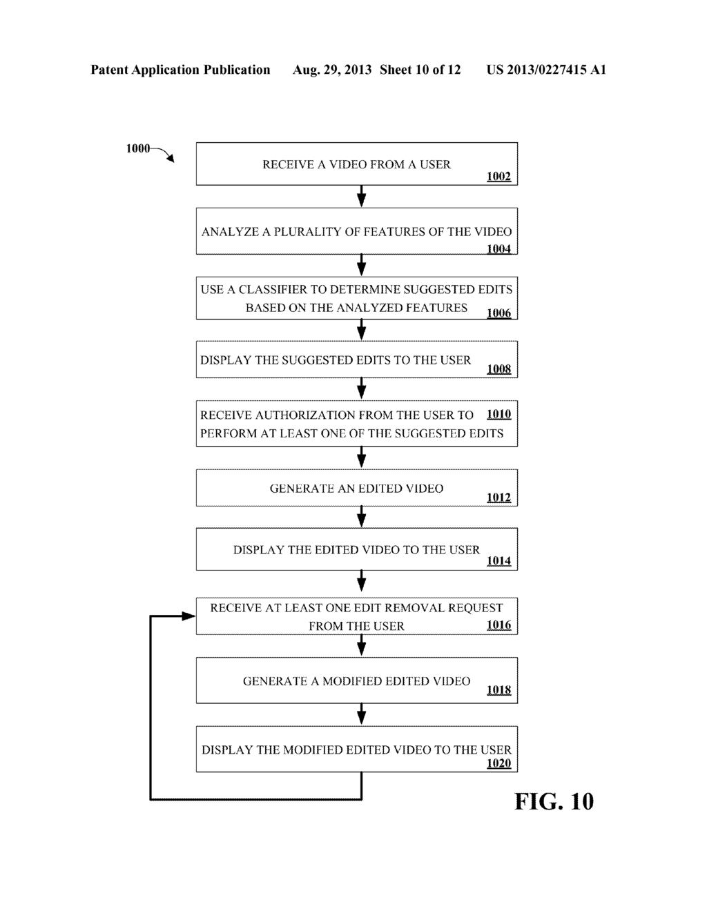 AUTOMATIC DETECTION OF SUGGESTED VIDEO EDITS - diagram, schematic, and image 11