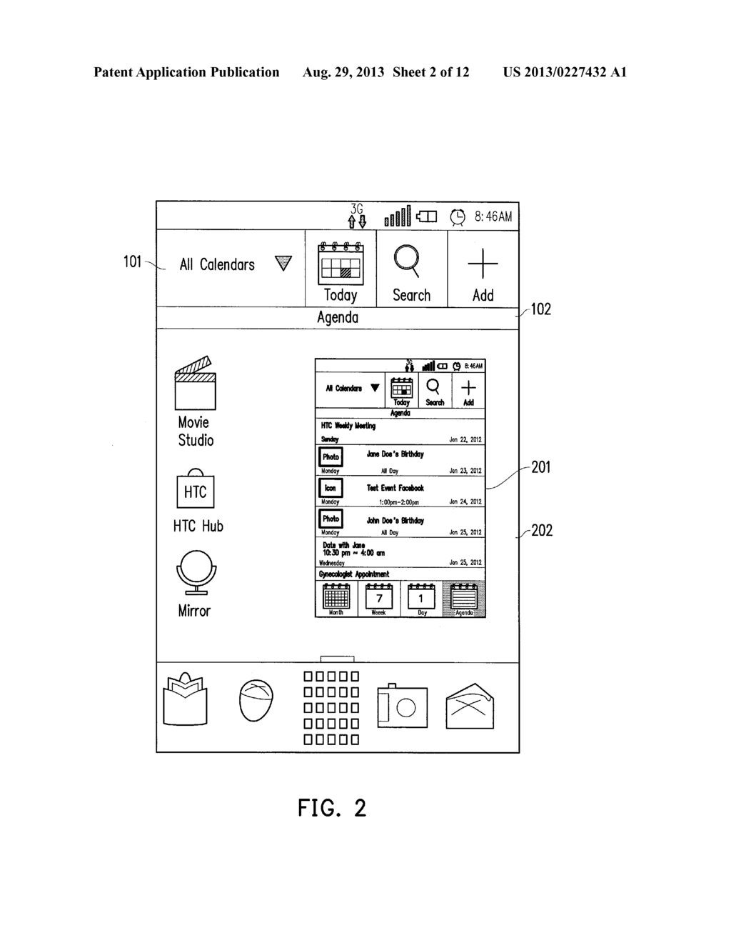 METHOD FOR USING AN ELECTRONIC CALENDAR AND A HANDHELD MOBILE ELECTRONIC     DEVICE USING THE SAME - diagram, schematic, and image 03