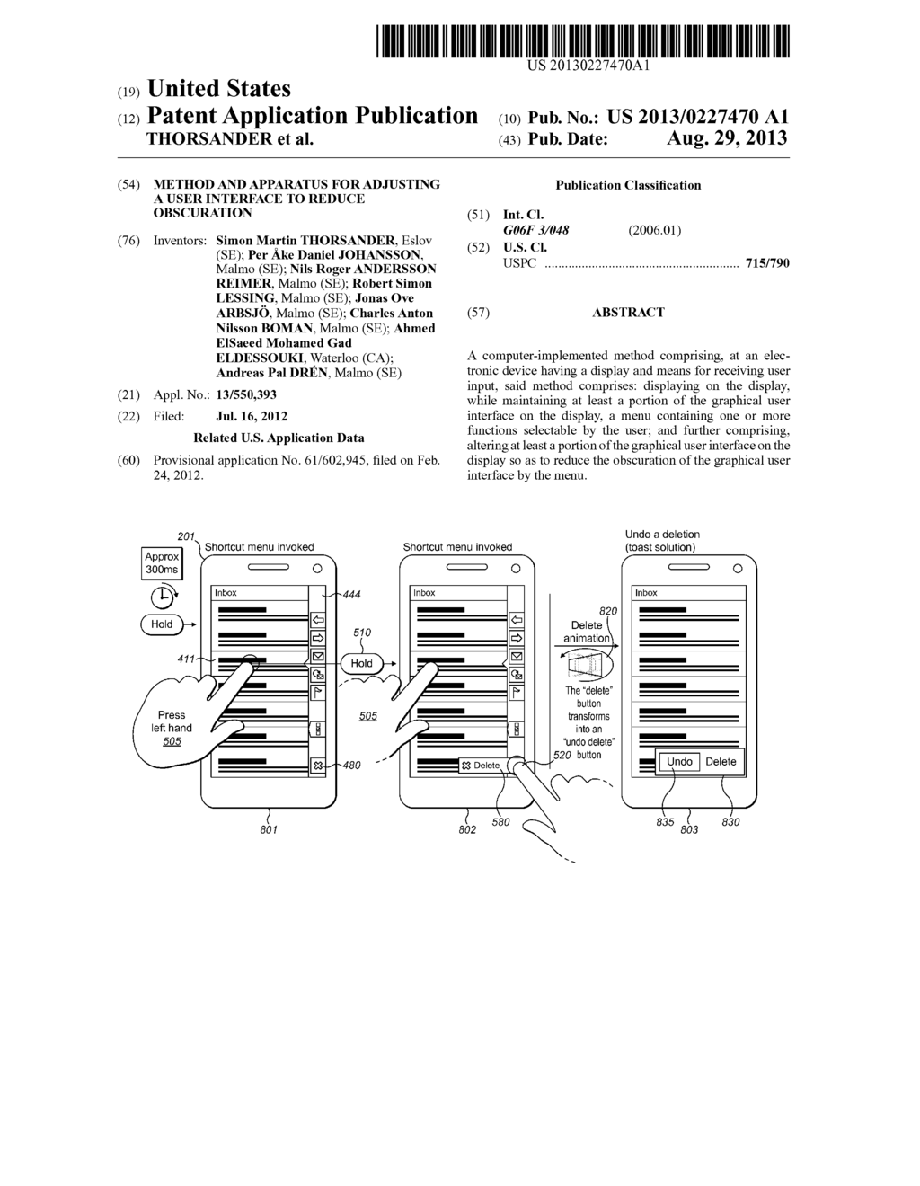 Method and Apparatus for Adjusting a User Interface to Reduce Obscuration - diagram, schematic, and image 01