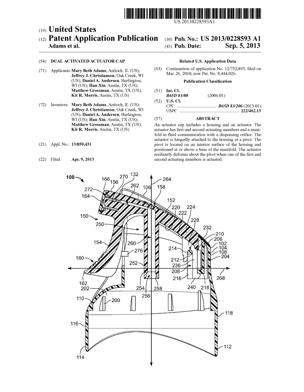 Dual Activated Actuator Cap - diagram, schematic, and image 01