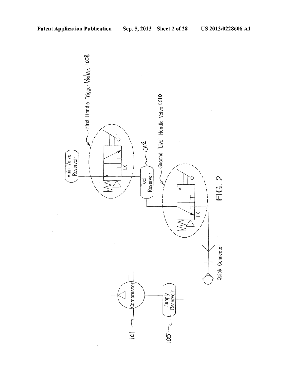 Fastening Tool With Dual Pneumatic Handles - diagram, schematic, and image 03