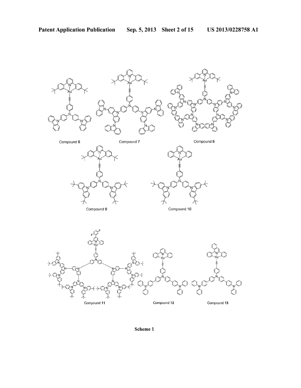 Dendrimers Containing Luminescent Gold (III) Compounds for Organic     Light-Emitting Devices and Their Preparation - diagram, schematic, and image 03