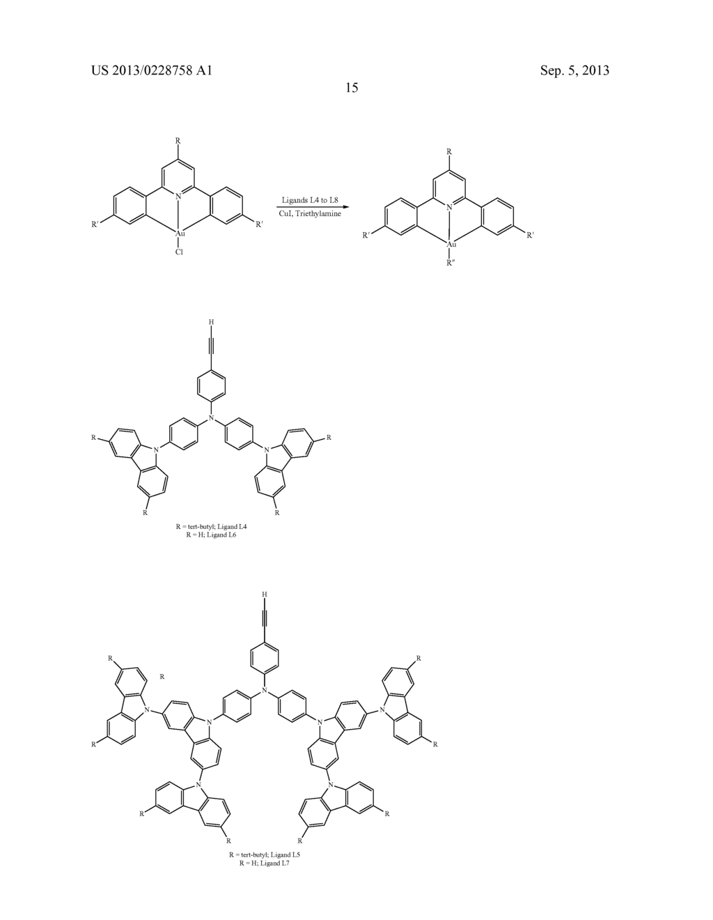 Dendrimers Containing Luminescent Gold (III) Compounds for Organic     Light-Emitting Devices and Their Preparation - diagram, schematic, and image 31