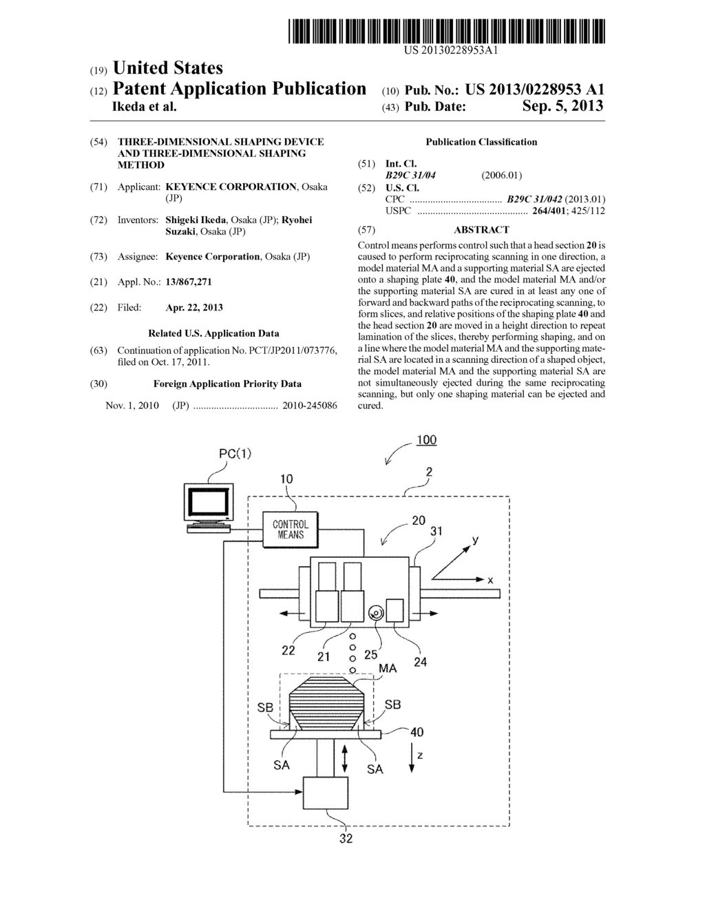 Three-Dimensional Shaping Device And Three-Dimensional Shaping Method - diagram, schematic, and image 01