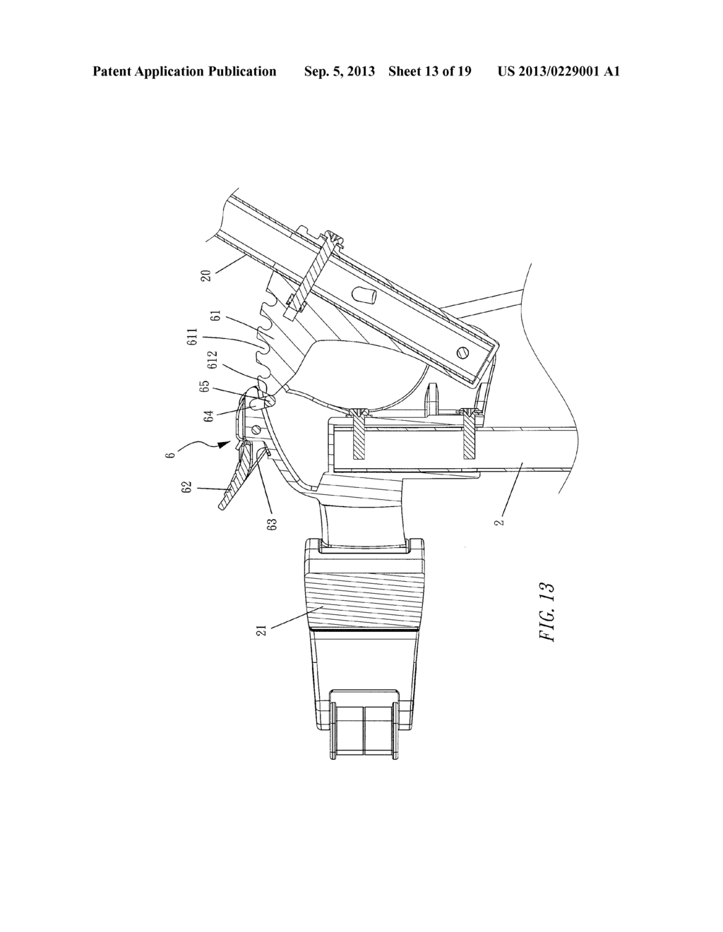 Two-Fold Four-Wheel Golf Bag Cart Folding Device - diagram, schematic, and image 14